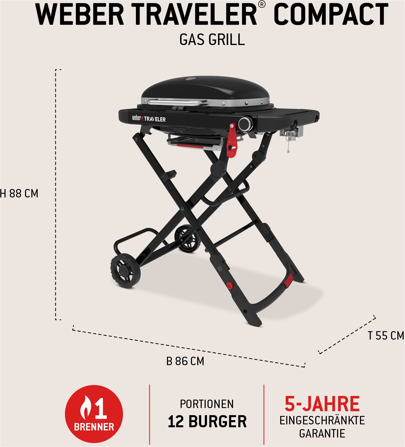 Weber Camping-Gasgrill Traveler Compact