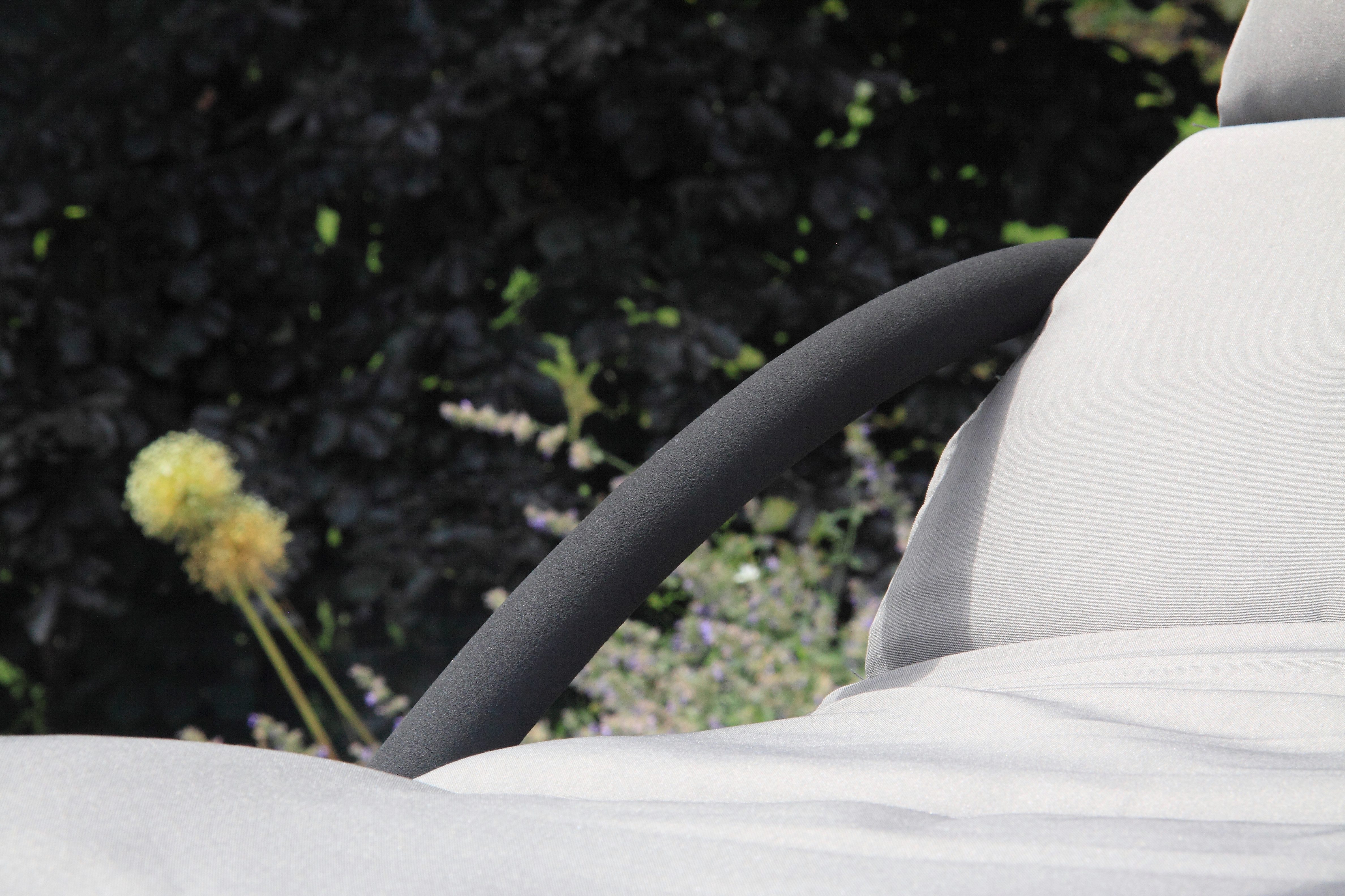 acamp Gartenliege Hängeliege Solomon mit Sonnendach grau, Gartenmöbel Set, Sonnenschirm, Liege, Poolliege, 185 x 105 x 200 cm