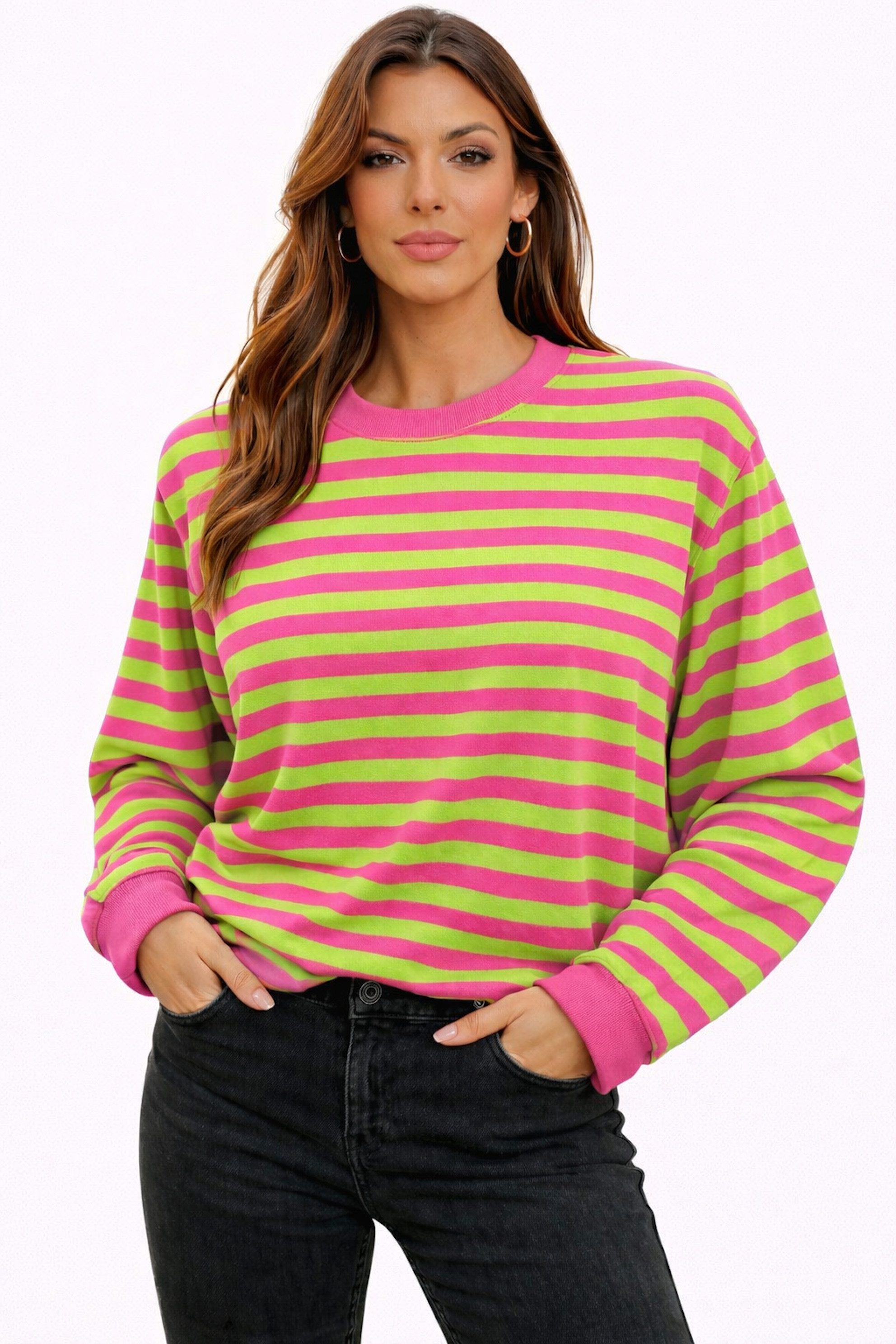 Worldclassca Longsleeve WORLDCLASSCA Longsleeve Streifen Langarm Shirt Sweatshirt Gestreift Neue Kollektion - Stilvolle und gemütliche Mode für Damen