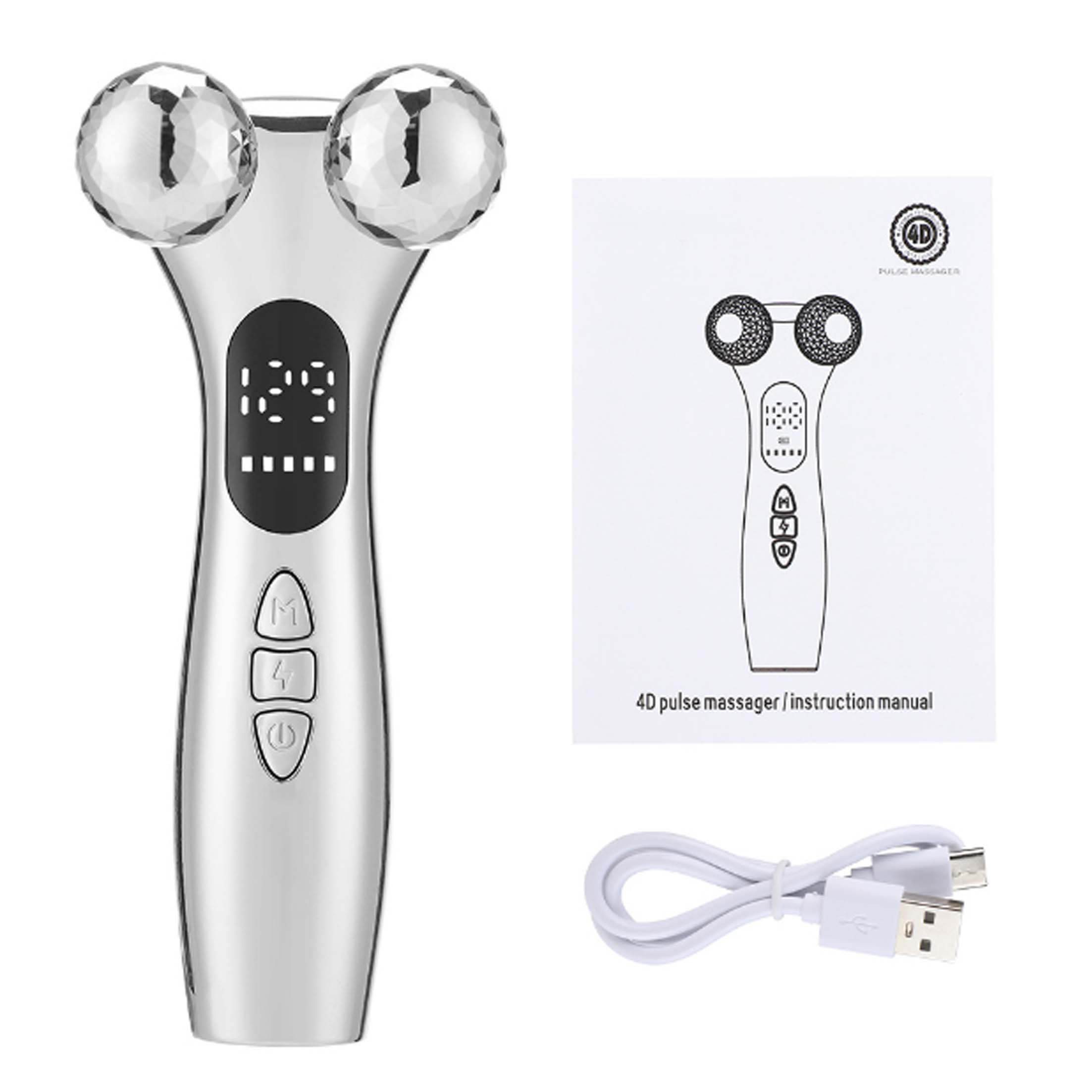 KINSI Massageroller 4D EMS-Roller Face Slimmer, Pulse-Massagegerät, IPX4 Wasserdicht, 1-tlg., Sanfte Massage, Gesichtsstraffung, Entspannen Sie die Muskeln