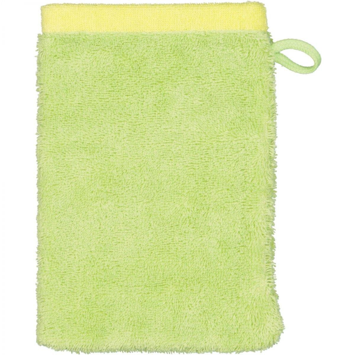 Cawö Badetücher Waschhandschuh Lifestyle Splash Pistazie Lemon (16x22 cm)