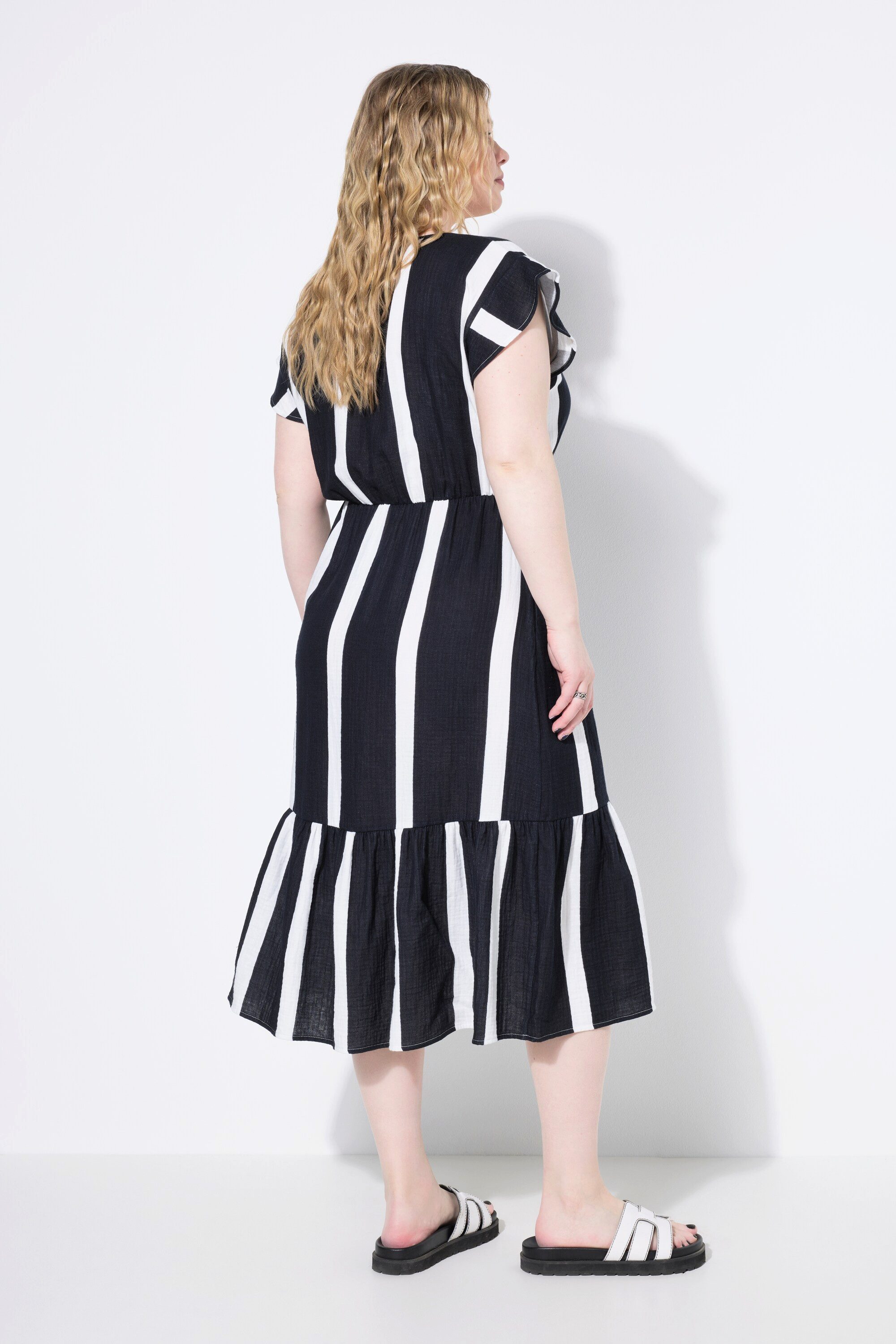 Studio Untold Midikleid Midikleid A-Line Musselin Streifen