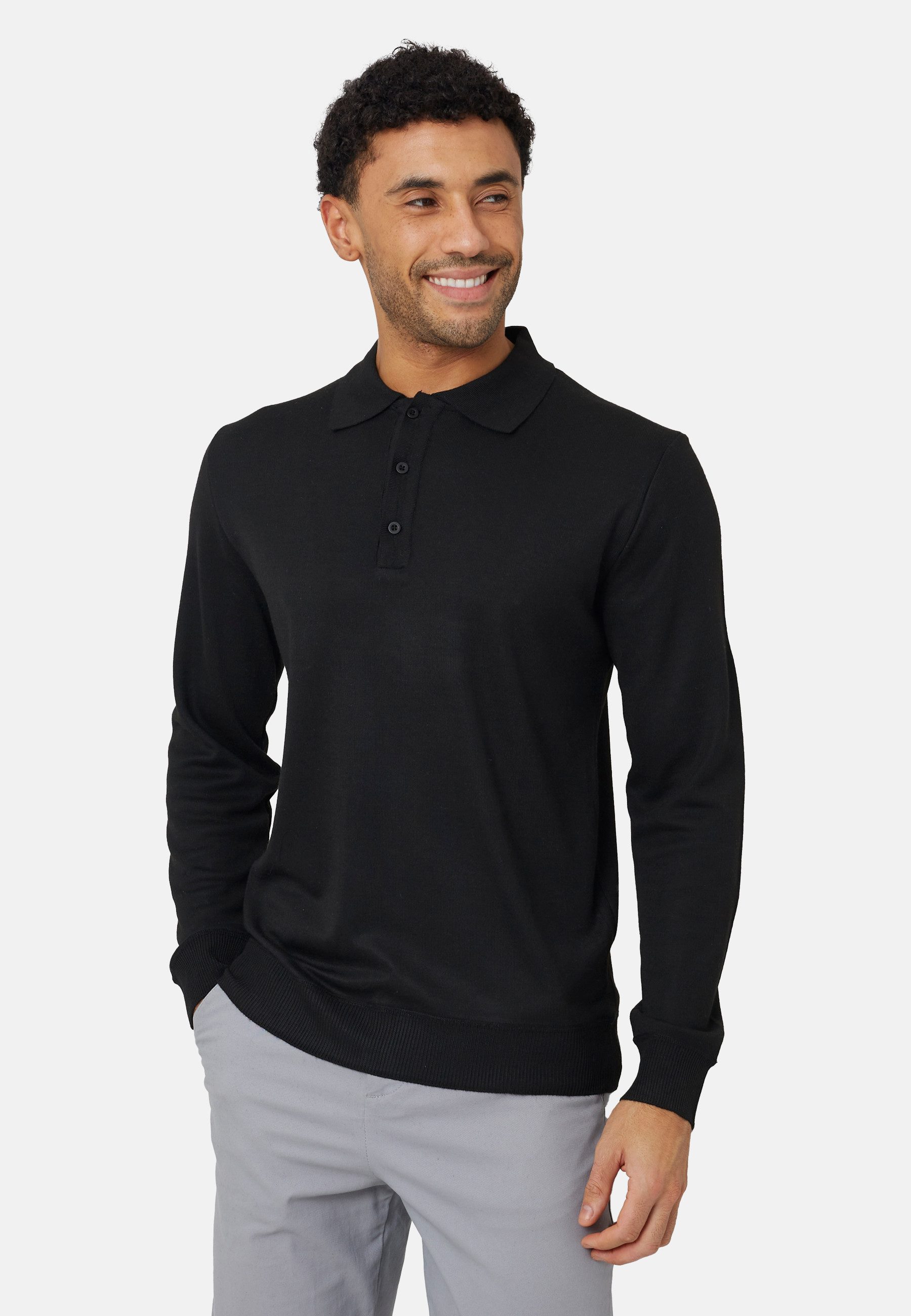 Brave Soul Hemdbluse Herren-Pullover mit langen Ärmeln und Knopfleiste
