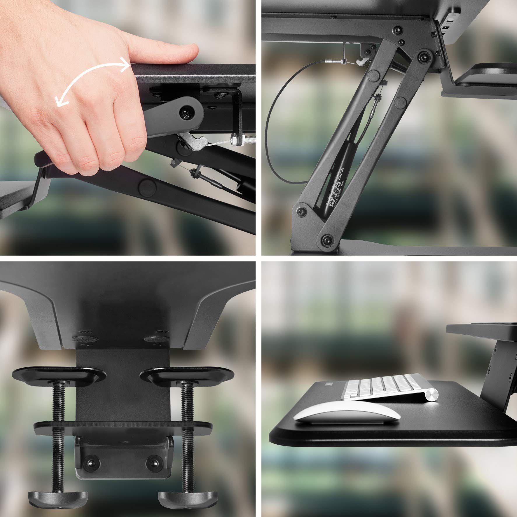 Duronic Schreibtischaufsatz, Computertisch, Workstation, Schreibtischaufsatz höhenverstellbar