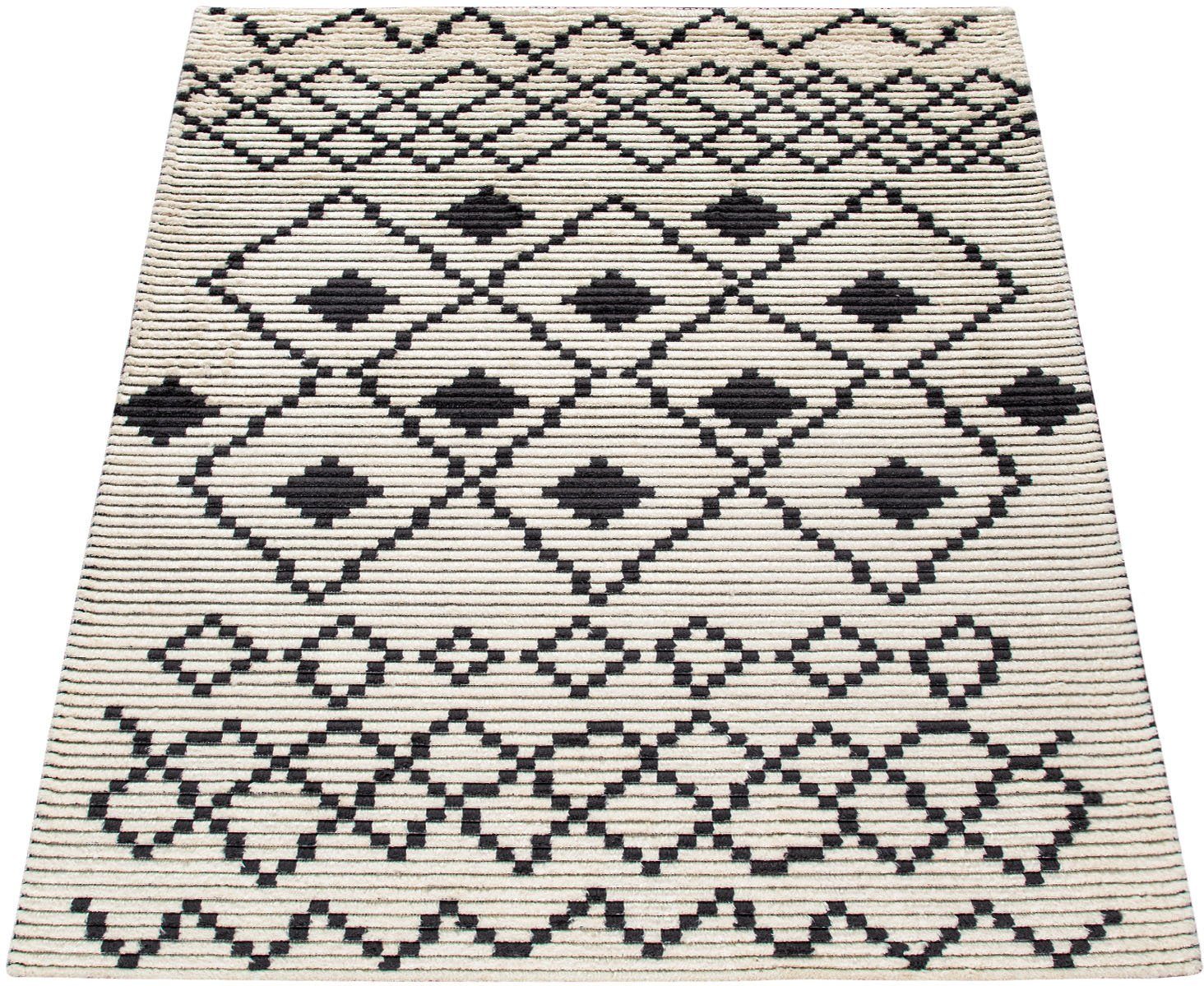 Teppich »Saragossa 581«, Paco Home, rechteckig, Höhe 20 mm, Hoch-Tief Effekt, Rauten Motiv, ideal im Wohnzimmer & Schlafzimmer-Otto