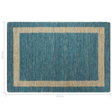 Teppich Handgefertigt Jute Blau 160x230 cm, furnicato, Rechteckig