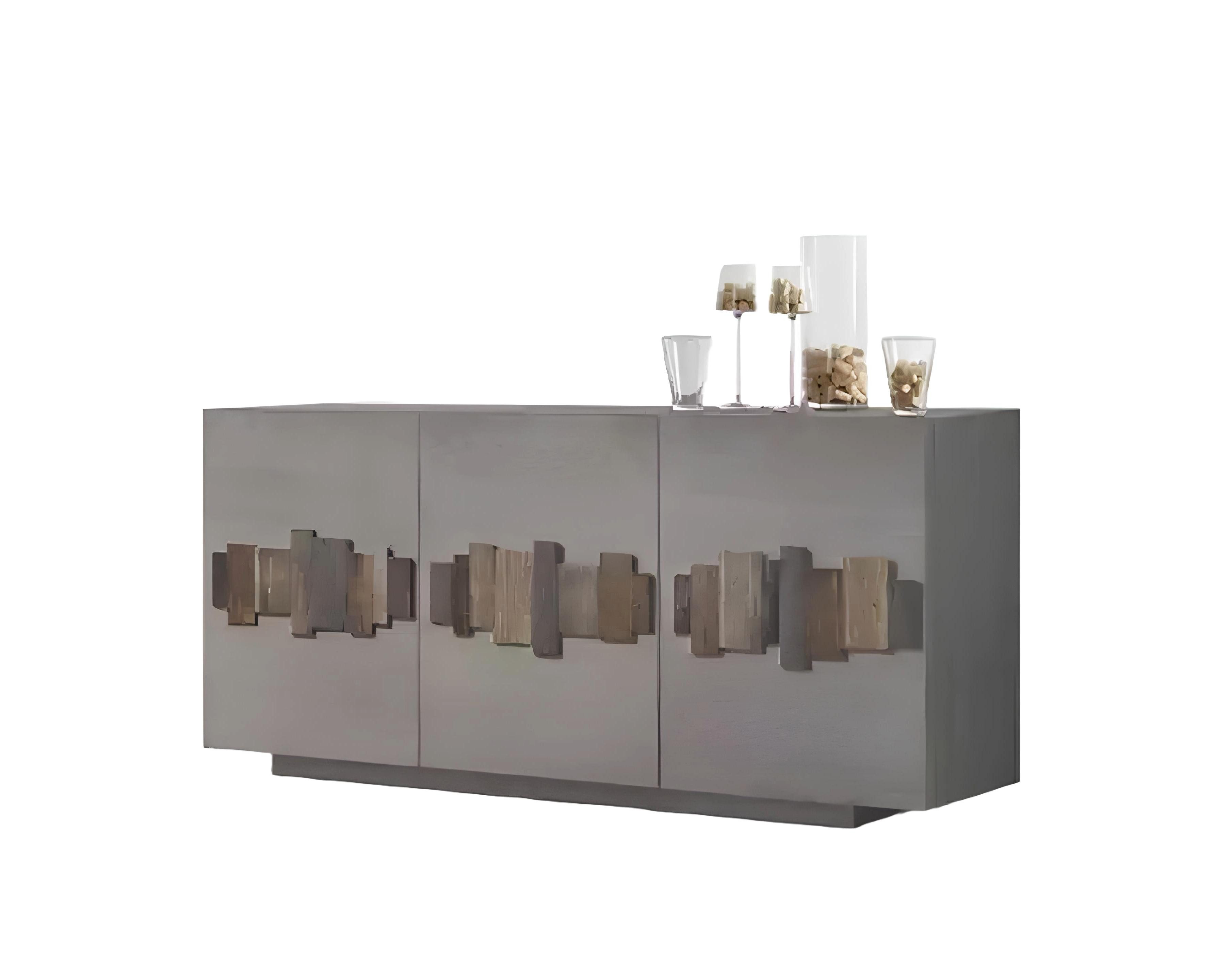 Xlmoebel Sideboard Massivholz-Sideboard in Grau - Мебельstück aus Echtholz (1 St., Sideboard), Hergestellt in Europa