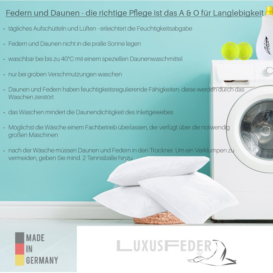Luxusfeder Kissenfüllung Daunenkissen 40x60 cm Daunenfüllung Sofakissen Fül günstig online kaufen