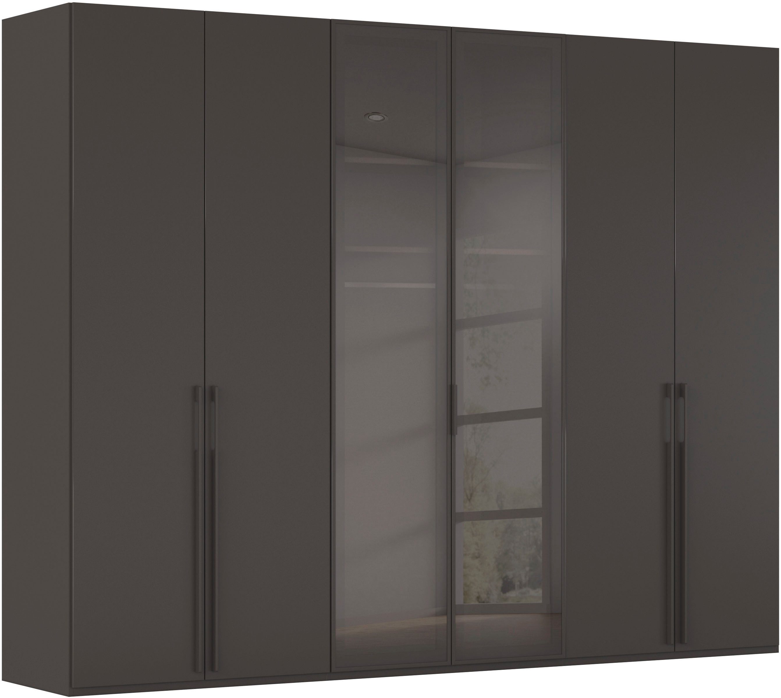 rauch Drehtürenschrank Schrank Garderobe SKAT SHINE Breiten 151/201/251/301cm, Höhe 223/235cm (3 verschiedene Ausstattungen BASIC/CLASSIC/PREMIUM (inkl. SOFT-CLOSE) edle Schrankfront mittig hochwertige Glasrahmentüren MADE IN GERMANY