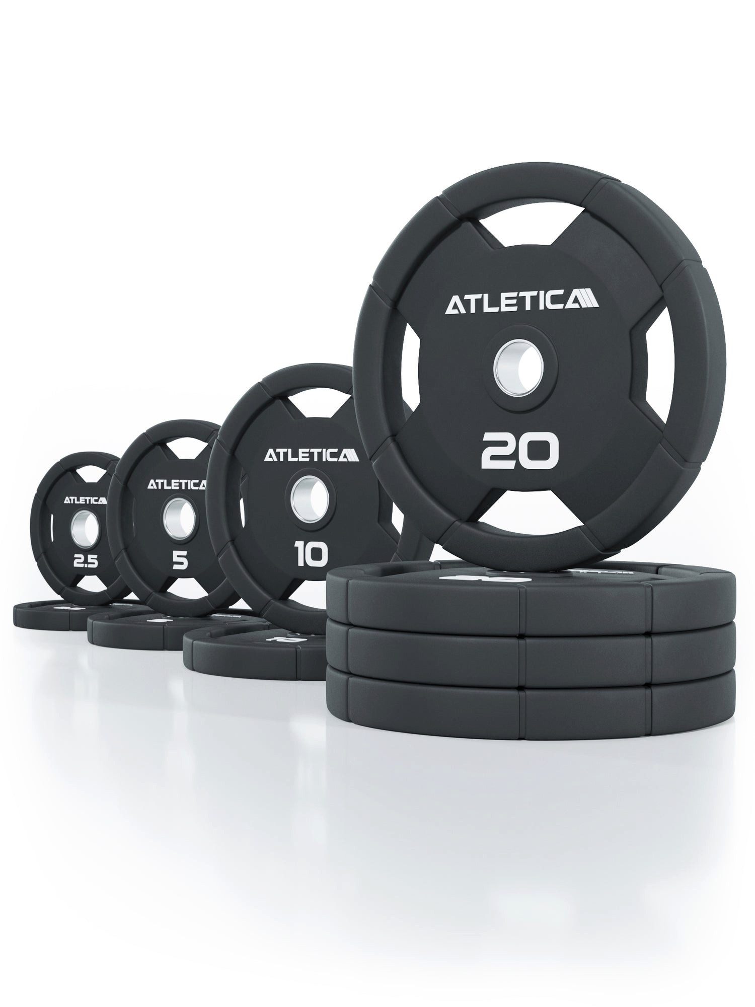 Hantelscheiben 4H Rubber Plates, 115kg Set, Gummierte Hantelscheiben