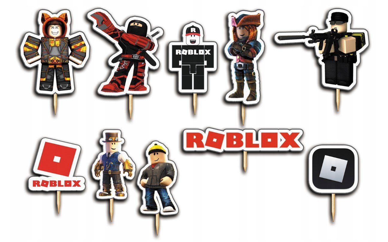 Festivalartikel Tortenstecker Roblox Topper Set 10 Stk Geburstag Torten Deko Kuchen Junge
