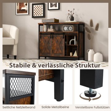 KOMFOTTEU Sideboard, Buffetschrank mit Schiebetüren & verstellbare Ablagen