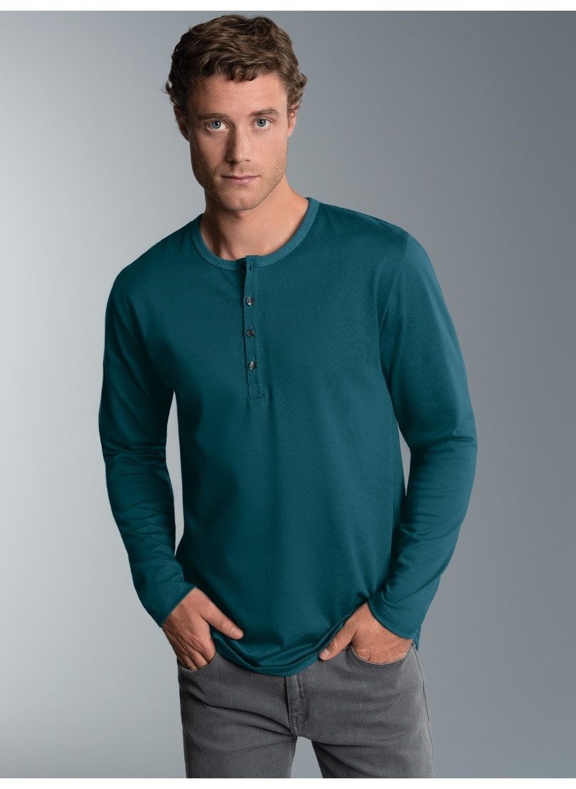 Trigema Longsleeve TRIGEMA Langarmshirt mit Knopfleiste günstig online kaufen