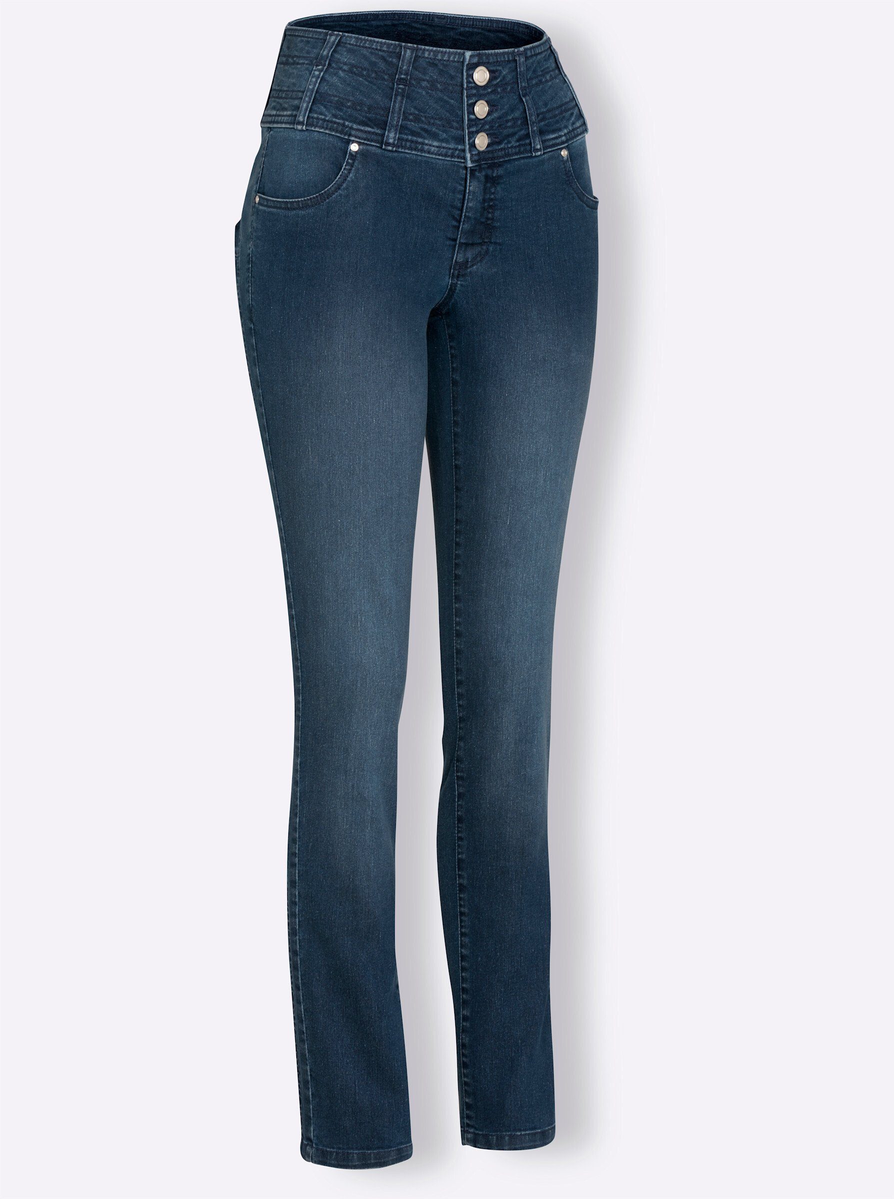 Jeans Bequeme an! Sieh blue-stone-washed