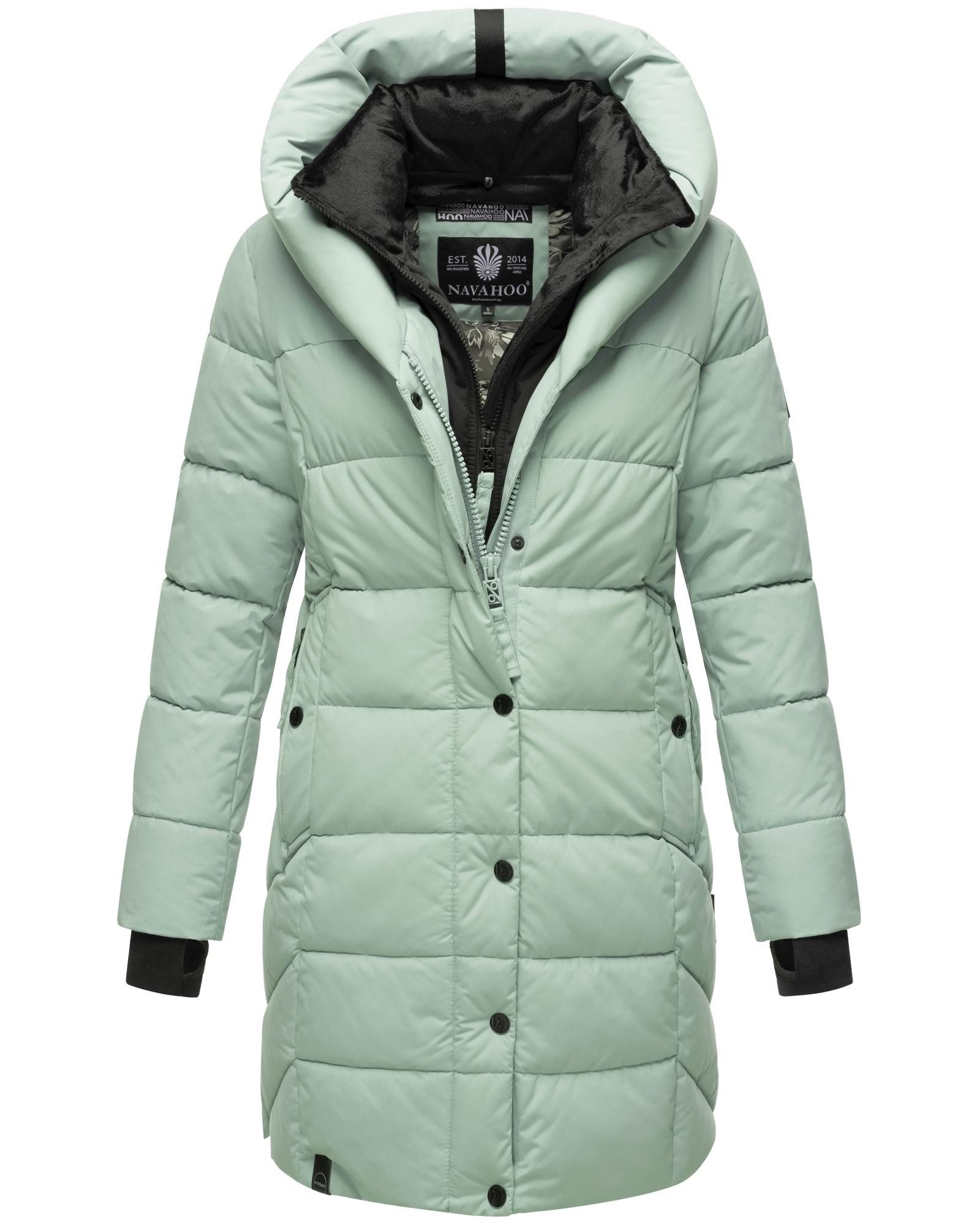 Navahoo Steppmantel Knutschilein Stylischer Damenmantel mit abnehmbarem Fleece-Kragen