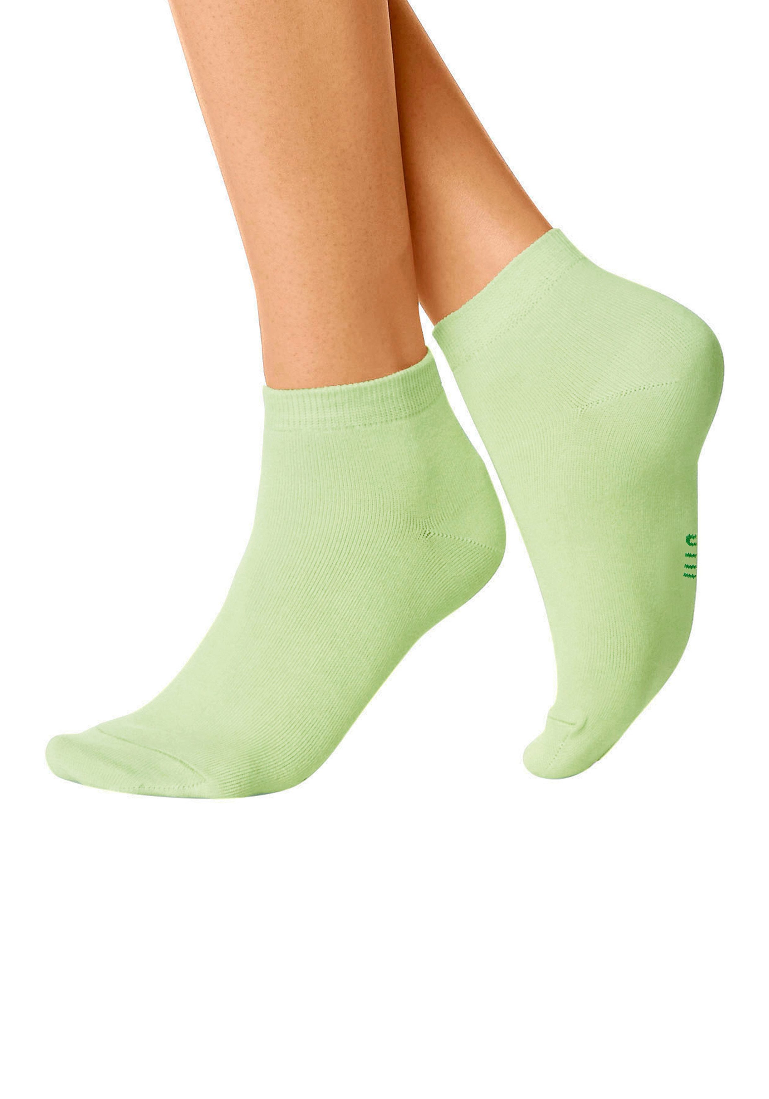 H.I.S Kurzsocken Damen Sport Basic Socken, Laufsocken ohne Frottee (Packung, 10-Paar, Großpackung) mit verstärkter Ferse und Spitze