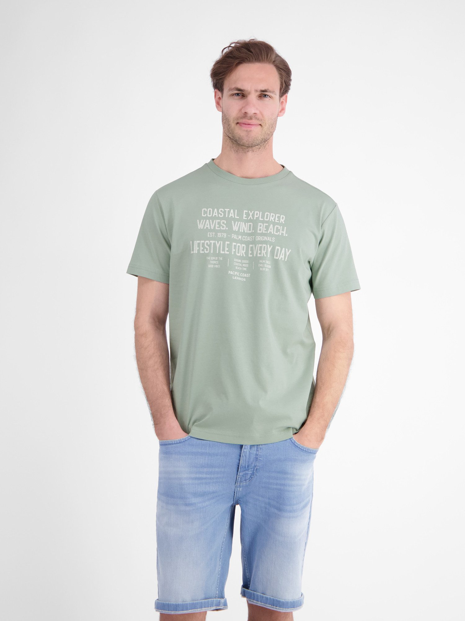 LERROS T-Shirt Sportliches T-Shirt aus Baumwolle mit coolem Slogan-Print