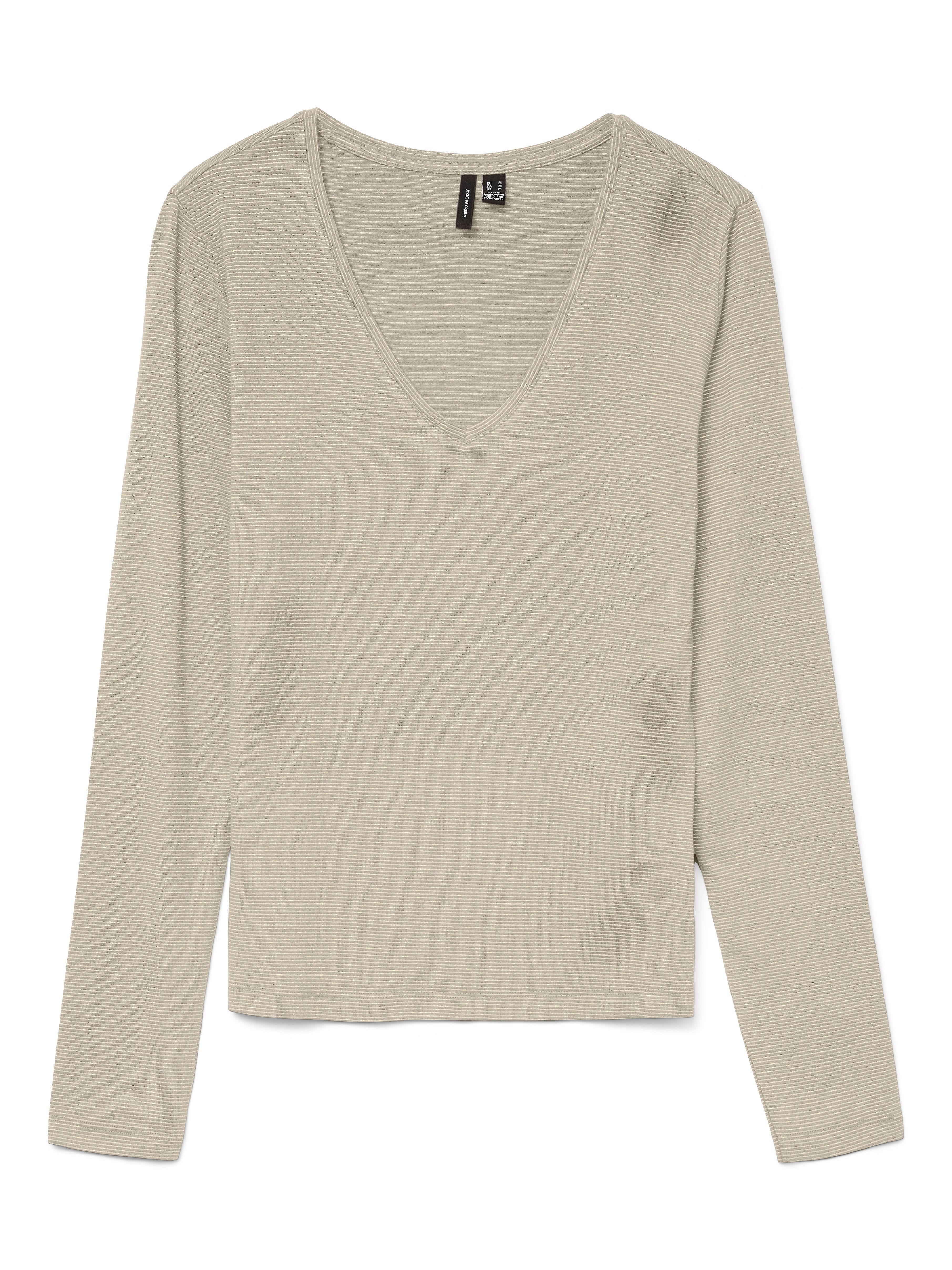 Langarmshirt VMLAVA GLITTER LS V-NECK TOP STRIPE NOOS