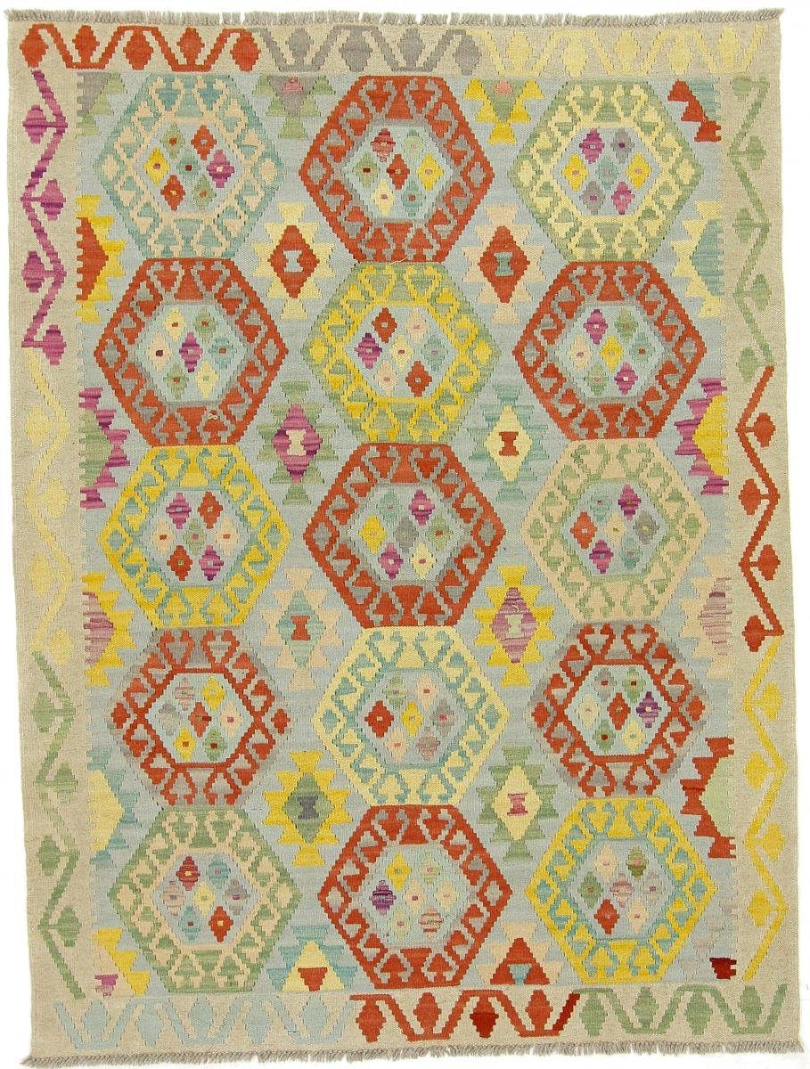 Orientteppich Kelim Afghan 131x171 Handgewebter Orientteppich, Nain Trading, rechteckig, Höhe: 3 mm