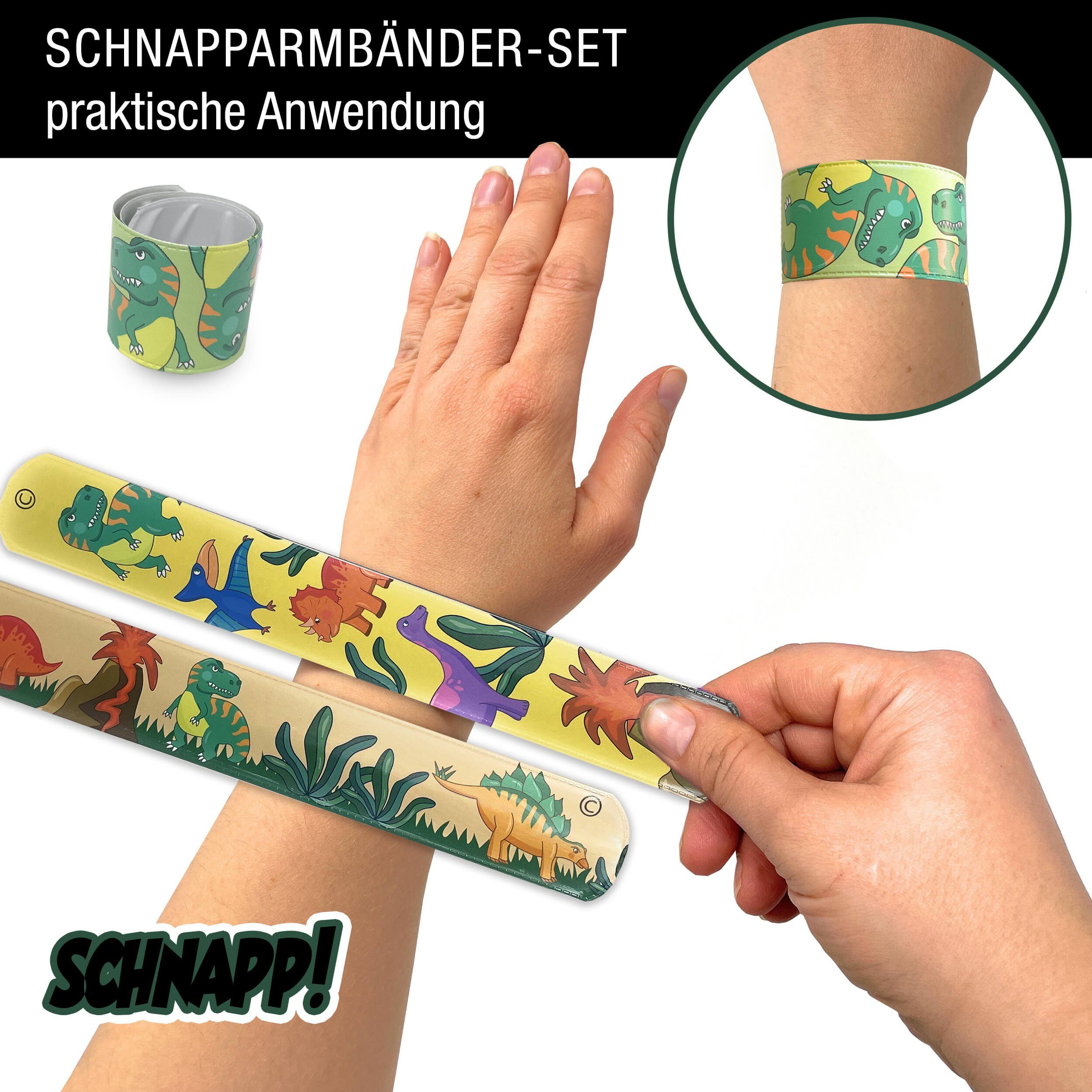 AMLI Armband Dino Schnapparmband Sticker Set, Knickarmbänder und Aufkleber Dinosaurier 10er Set Astro – Bild 3 von 5
