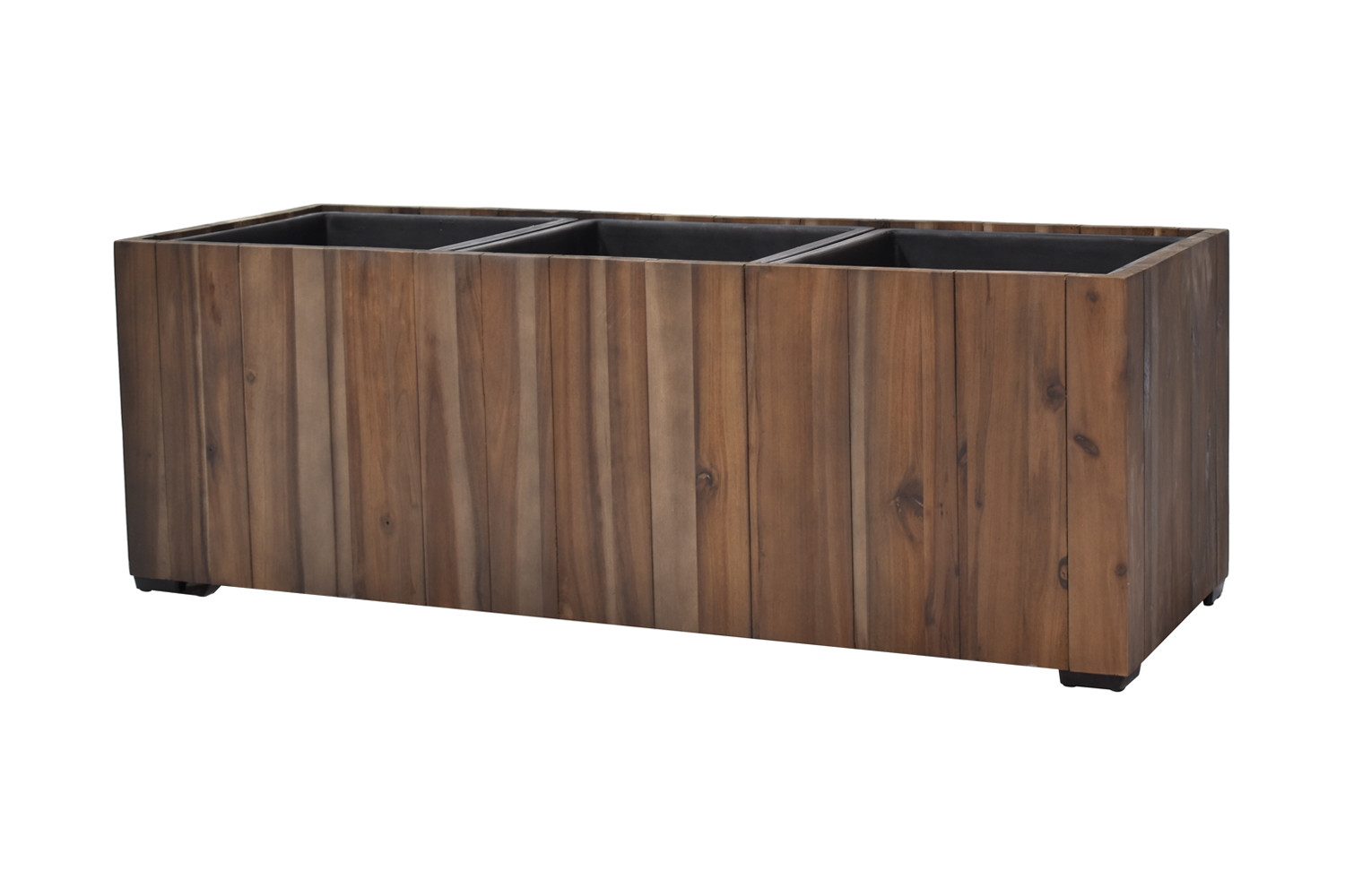 dasmöbelwerk Pflanzkübel Pflanzgefäß Pflanzkasten Blumenkasten Akazienholz 83x21x20,5 cm