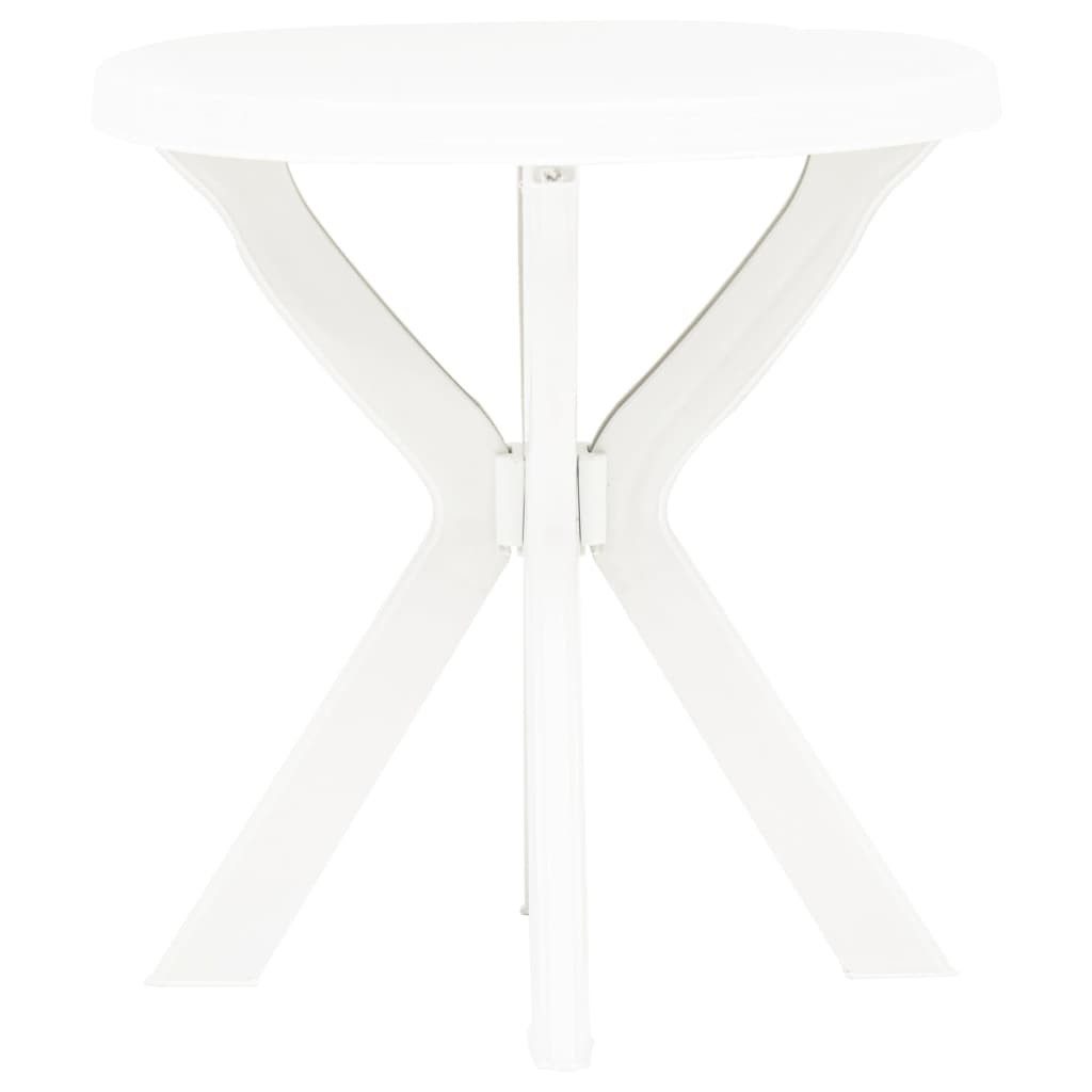 furnicato Gartentisch Weißer aus Kunststoff 70 x 72 cm (1-St), Witterungsbeständiger Outdoor-Tisch ohne Montageaufwand für Balkone