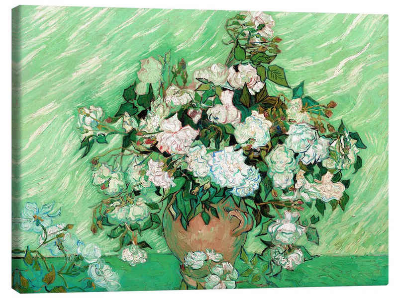 Posterlounge Leinwandbild Vincent van Gogh, Rosen, Wohnzimmer Malerei