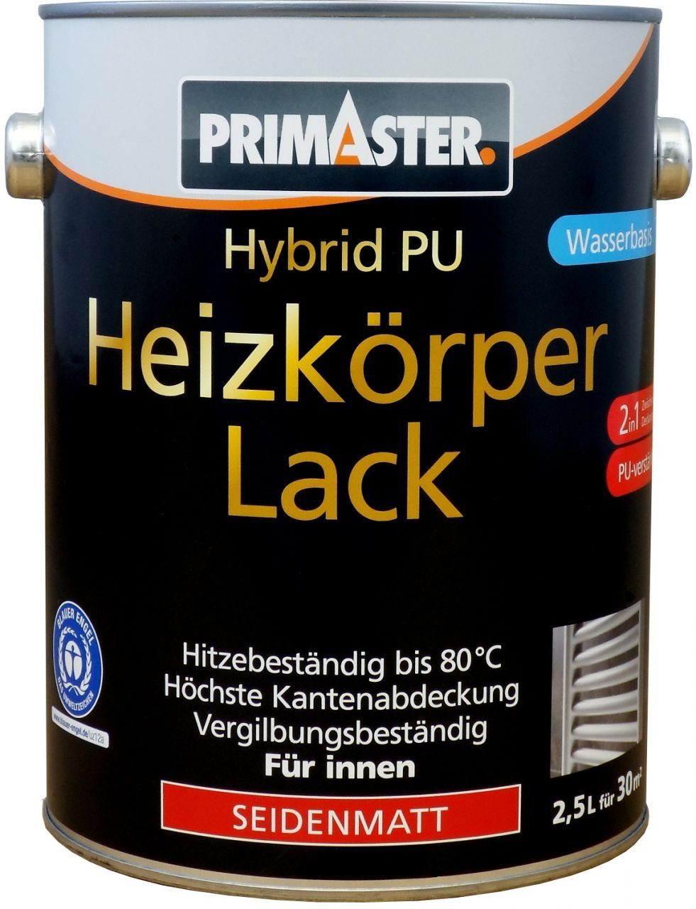 Primaster Heizkörperlack Primaster Hybrid-PU Heizkörperlack 2,5 L weiß