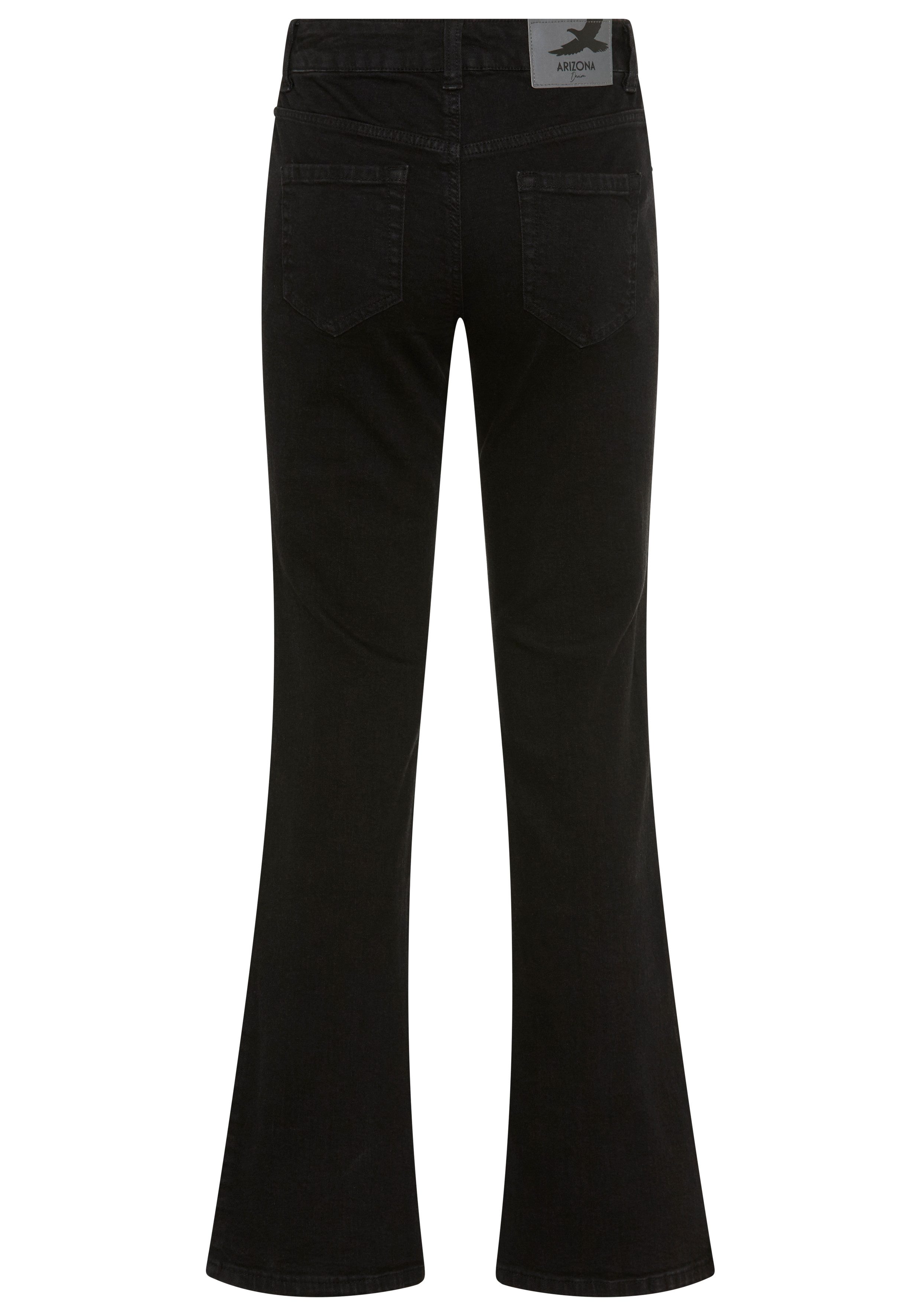Arizona Bootcut-Jeans Bund mit seitlichem Gummizugeinsatz hohe Leibhöhe, Bootcut, mit Stretch, klassischer 5-Pocket-Style