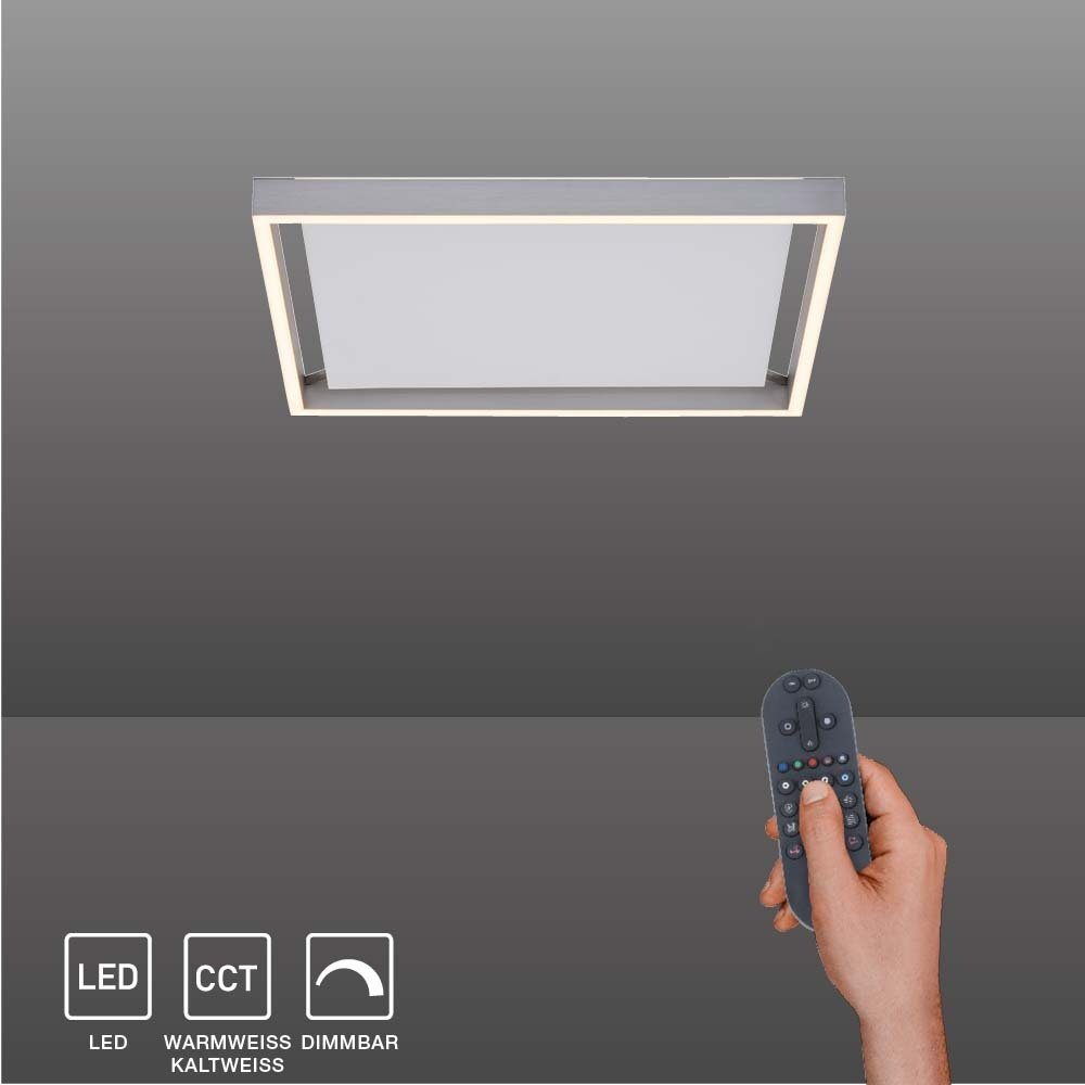 Paul Neuhaus Smarte LED-Leuchte LED Deckenleuchte Q-KAAN Smart Home, Smart  Home, CCT-Farbtemperaturregelung, Dimmfunktion, Memoryfunktion, mit  Leuchtmittel, Leuchtprofil Edelstahl, CCT dimmbar Fernbedienung