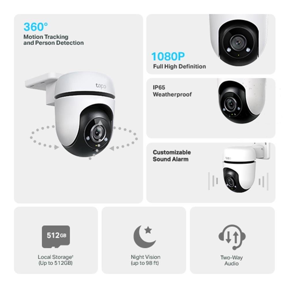 tp-link Überwachungskamera Tapo C500 Sicherheits-WiFi-Kamera (Außenbereich, Outdoor 1080p FHD schwenk-und neigbar mit KI-Erkennung)