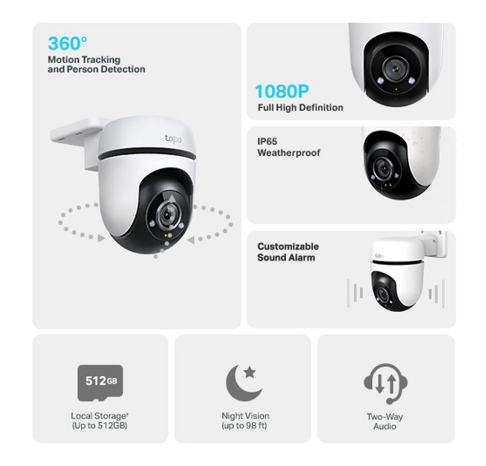 Thumbnail - tp-link Überwachungskamera Tapo C500 Sicherheits-WiFi-Kamera (Außenbereich, Outdoor 1080p FHD schwenk-und neigbar mit KI...