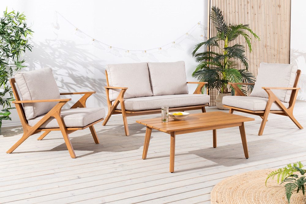 riess-ambiente Loungeset COMFORT LINE natur beige · 4-teiliges Gartenmöbel- günstig online kaufen