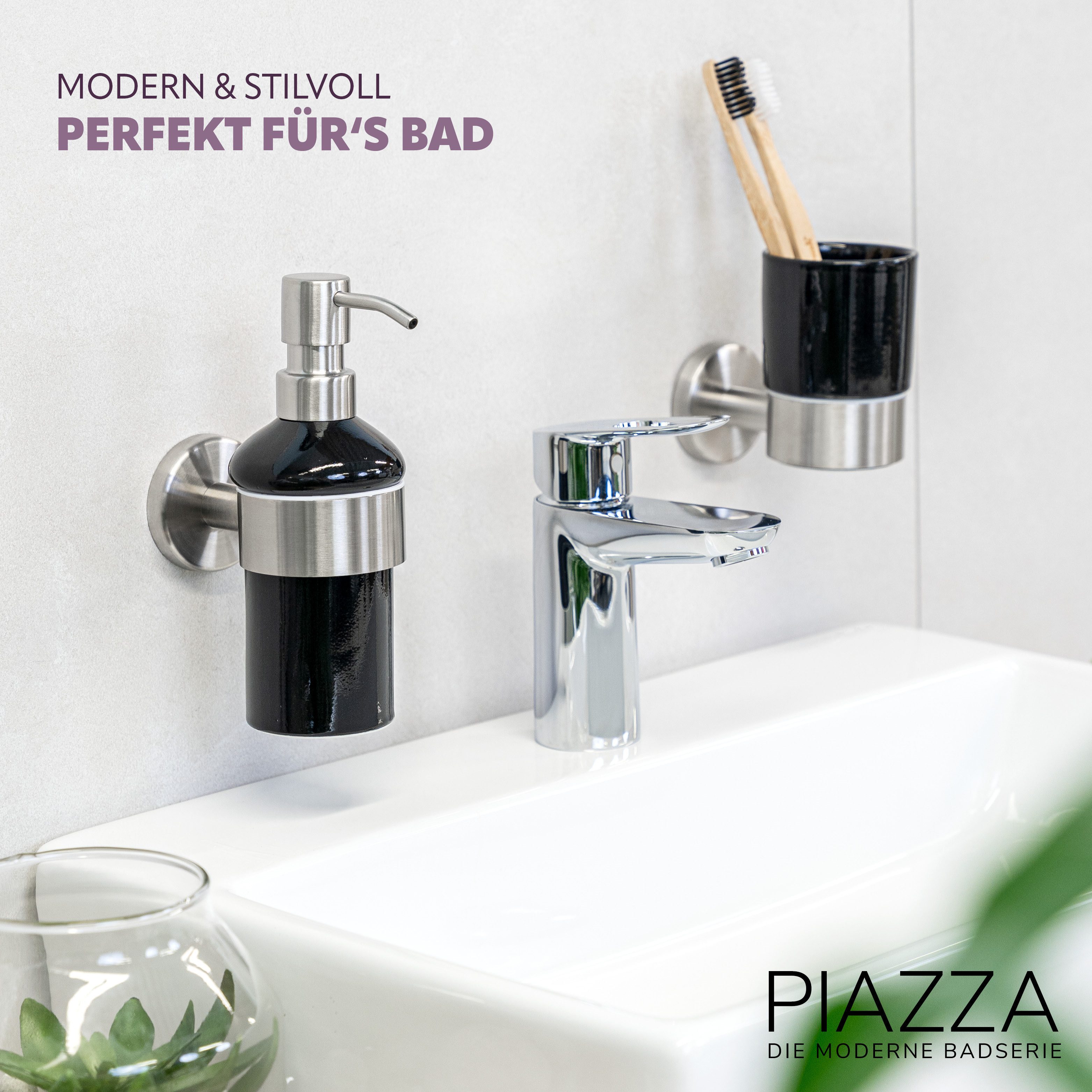 bremermann Seifenspender bremermann Bad-Serie PIAZZA - aus Keramik & Edelst günstig online kaufen