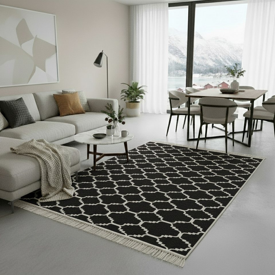 Jimri Teppich Kelim Teppich Wohnzimmer Schlafzimmer Küche, Badezimmer Läufer Flur, Rechteckig, Wendeteppich