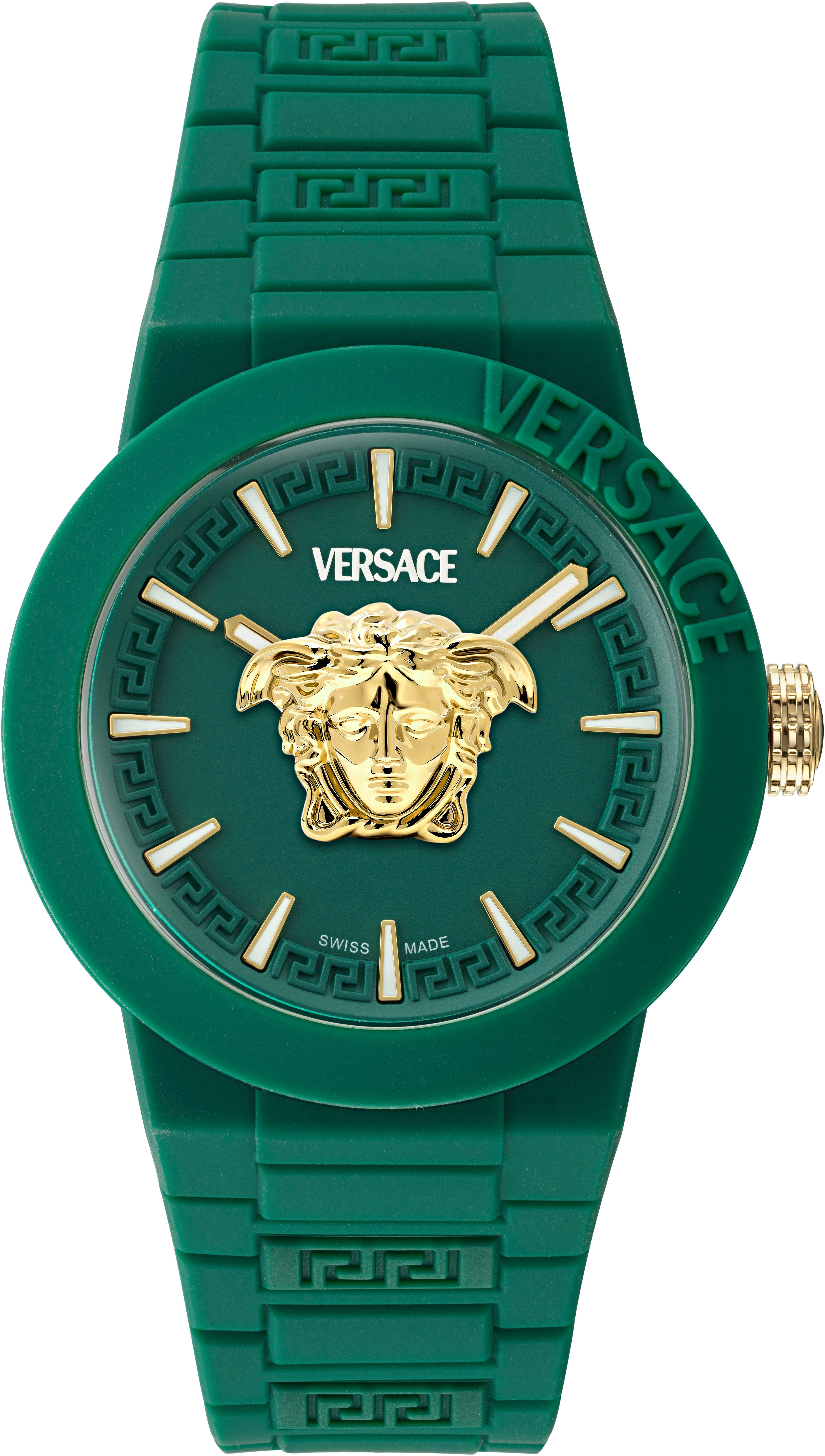 Versace Quarzuhr V-POP GENTS VEEFA0224, Armbanduhr, Herrenuhr, Swiss Made, Silikonarmband, analog, Saphirglas
