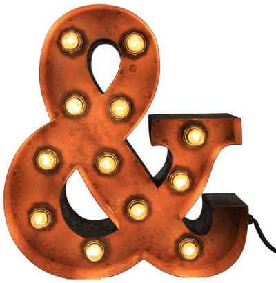 MARQUEE LIGHTS LED Dekolicht »&-Zeichen«, Wandlampe, Tischlampe &-Sign mit 12 festverbauten LEDs - 34cm Breit und 38cm hoch