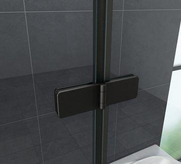 Home Systeme Eckdusche MONETT (schwarz) Duschkabine Dusche Duschwand Duschabtrennung Duschtür, BxT: 80x80 cm