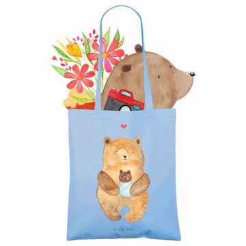 Mr. & Mrs. Panda Tragetasche Bär Baby - Sky Blue - Geschenk, Eltern, Einkaufstasche, Stoffbeutel, (1-tlg), Modisches Design
