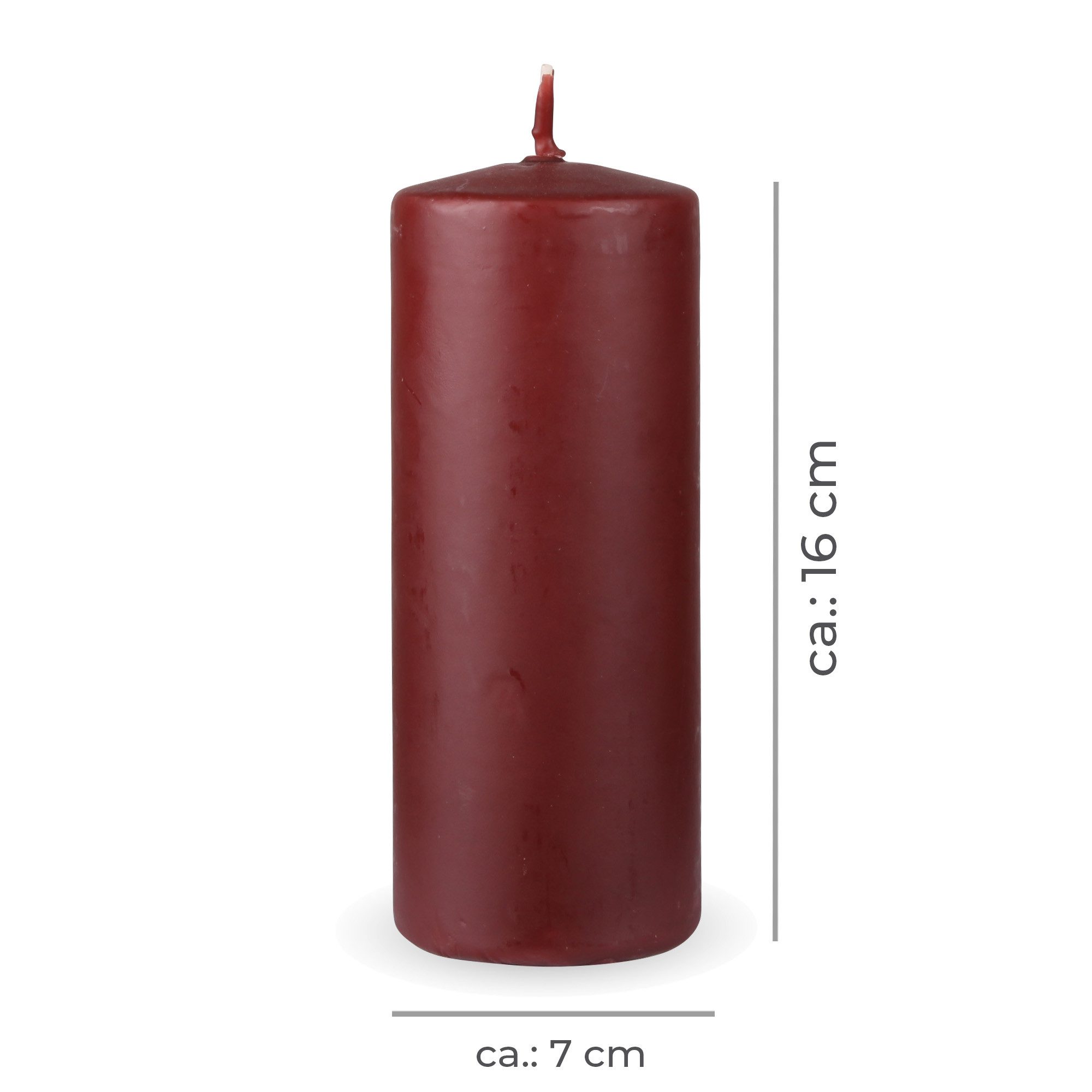 HS Candle Stumpenkerze Säulenkerze Ø7cm (1-tlg), Wachskerzen - unparfümierte Säulenkerzen - viele Farben/Größen