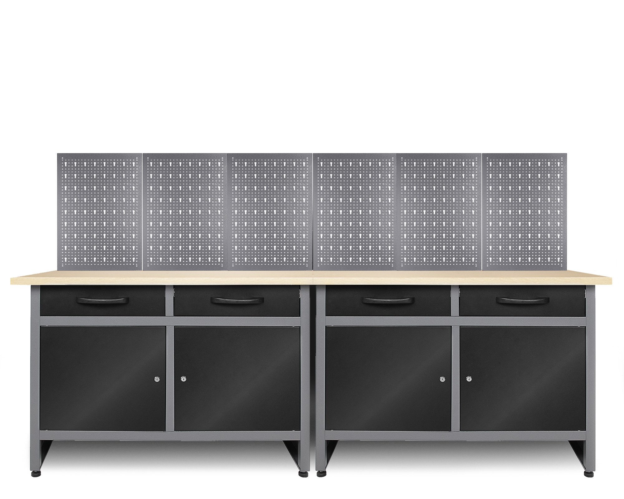 ONDIS24 Werkstatt-Set Werkstatt Set Werner 240cm Melamin, (6-tlg)