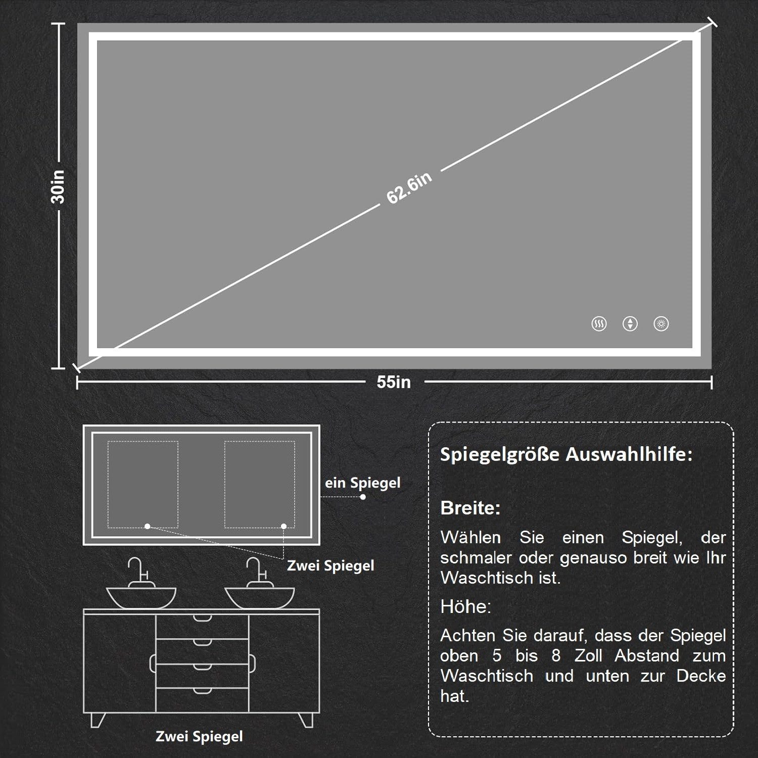 YOLEO Badspiegel LED-Spiegel für Badezimmer mit günstig online kaufen