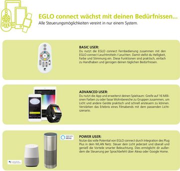 EGLO LED Deckenleuchte VOLTAGO-C, Farbwechsel, Smart Home, mehrere Helligkeitsstufen, LED fest integriert, Kaltweiß, Neutralweiß, Tageslichtweiß, Warmweiß, EGLO CONNECT, Steuerung über APP + Fernbedienung, BLE, CCT, RGB