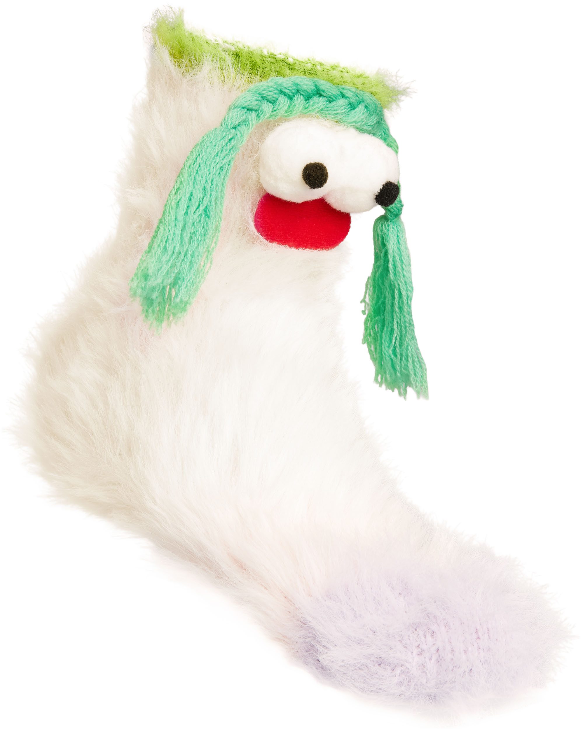 BRUBAKER Socken Lustige Cartoon Monster Plüschsocken mit Gesichtern - Warm & Flauschig (Loopy Lulu mit Zöpfen - Beige, 1-Paar, Spaßsocken) Witzige Haussocken - Geschenk für Erwachsene und Kinder