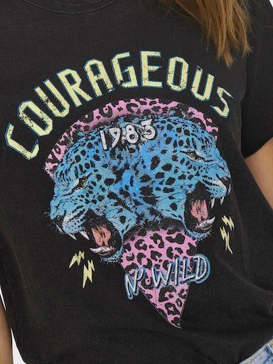 ONLY Rundhalsshirt JRS REG TOP Print:Courageous BOX S/S Black ONLLUCKY SPIRIT