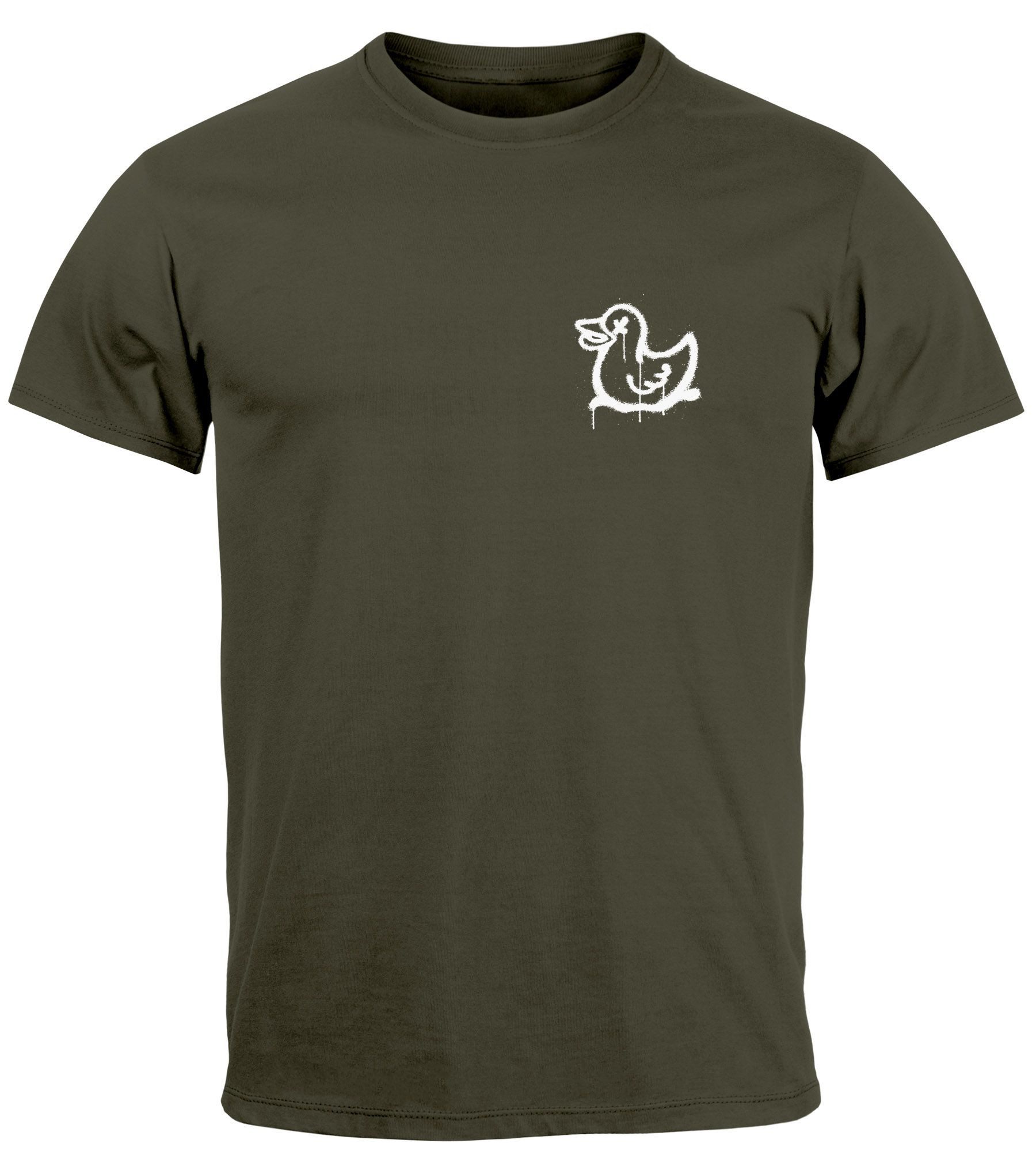 Neverless Print-Shirt Herren T-Shirt Drippy Duck günstig online kaufen
