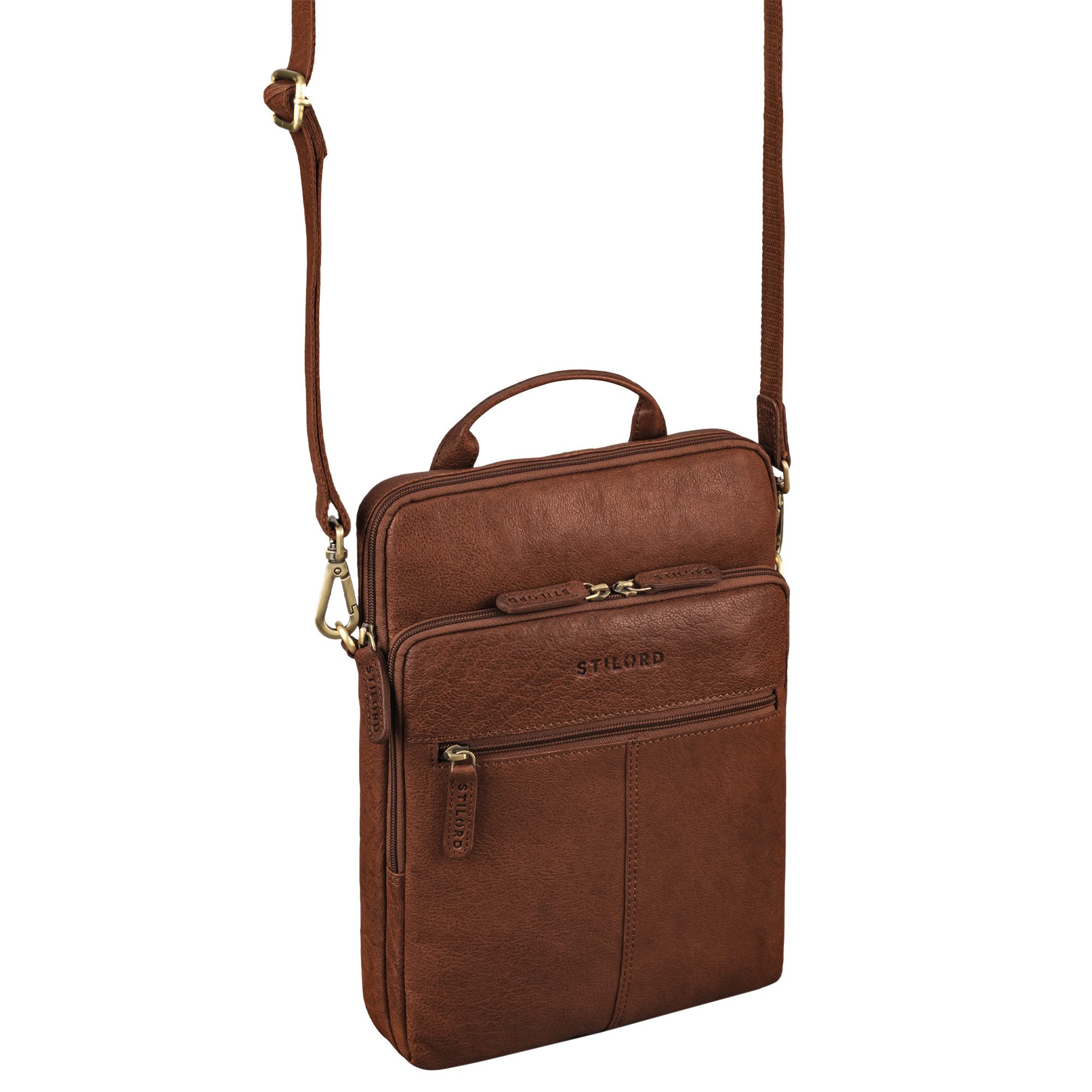 STILORD Schultertasche "Stellan" Schmale Laptop-Tasche Leder 13,3 - 14 Zoll