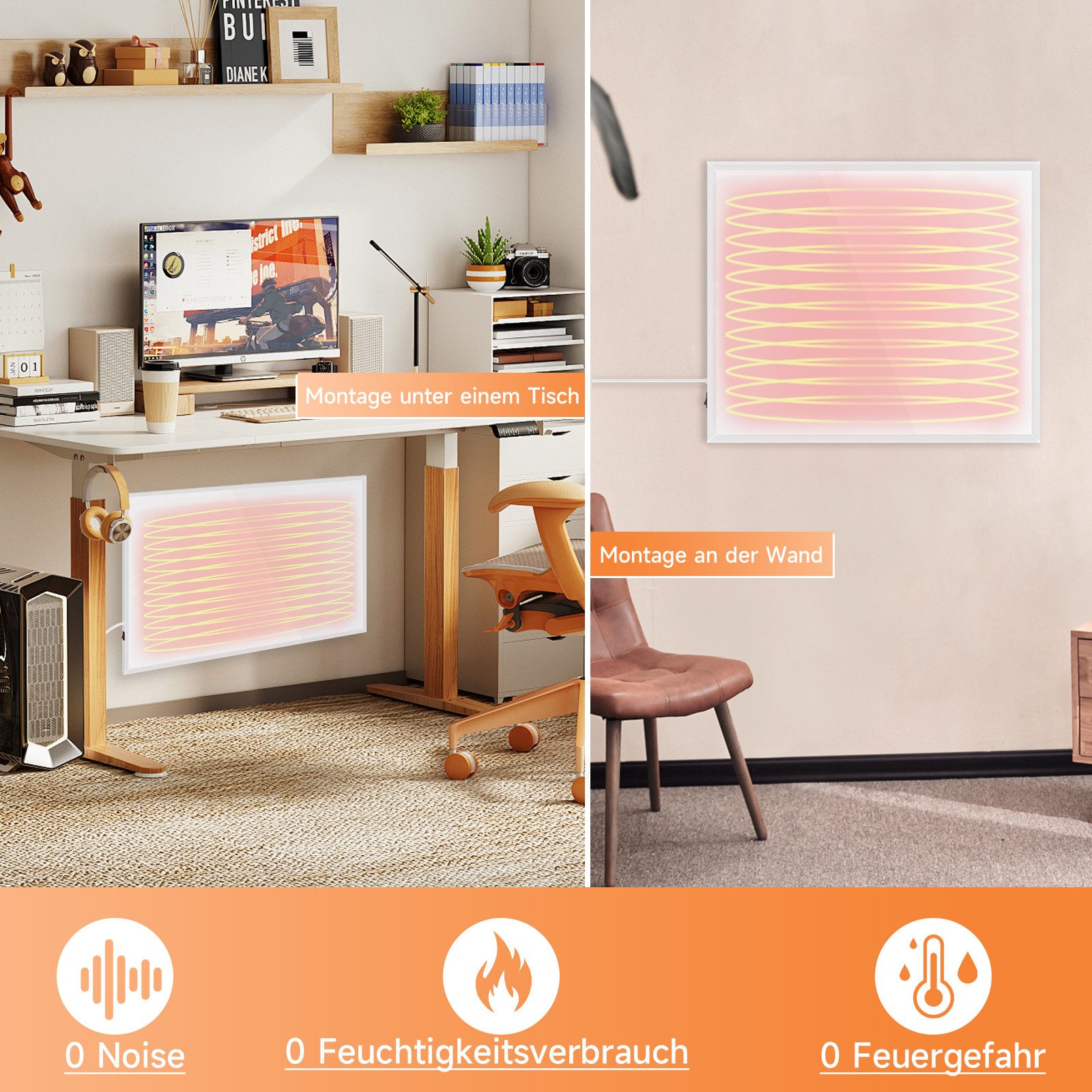 Nettlife Infrarotheizung Energiesparend Wandheizung 170/290/350W mit günstig online kaufen