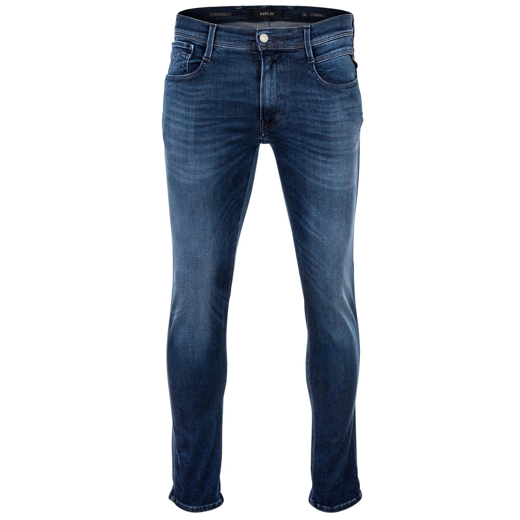 Replay Regular-fit-Jeans Herren Jeans Baumwolle Hyperflex ANBASS günstig online kaufen