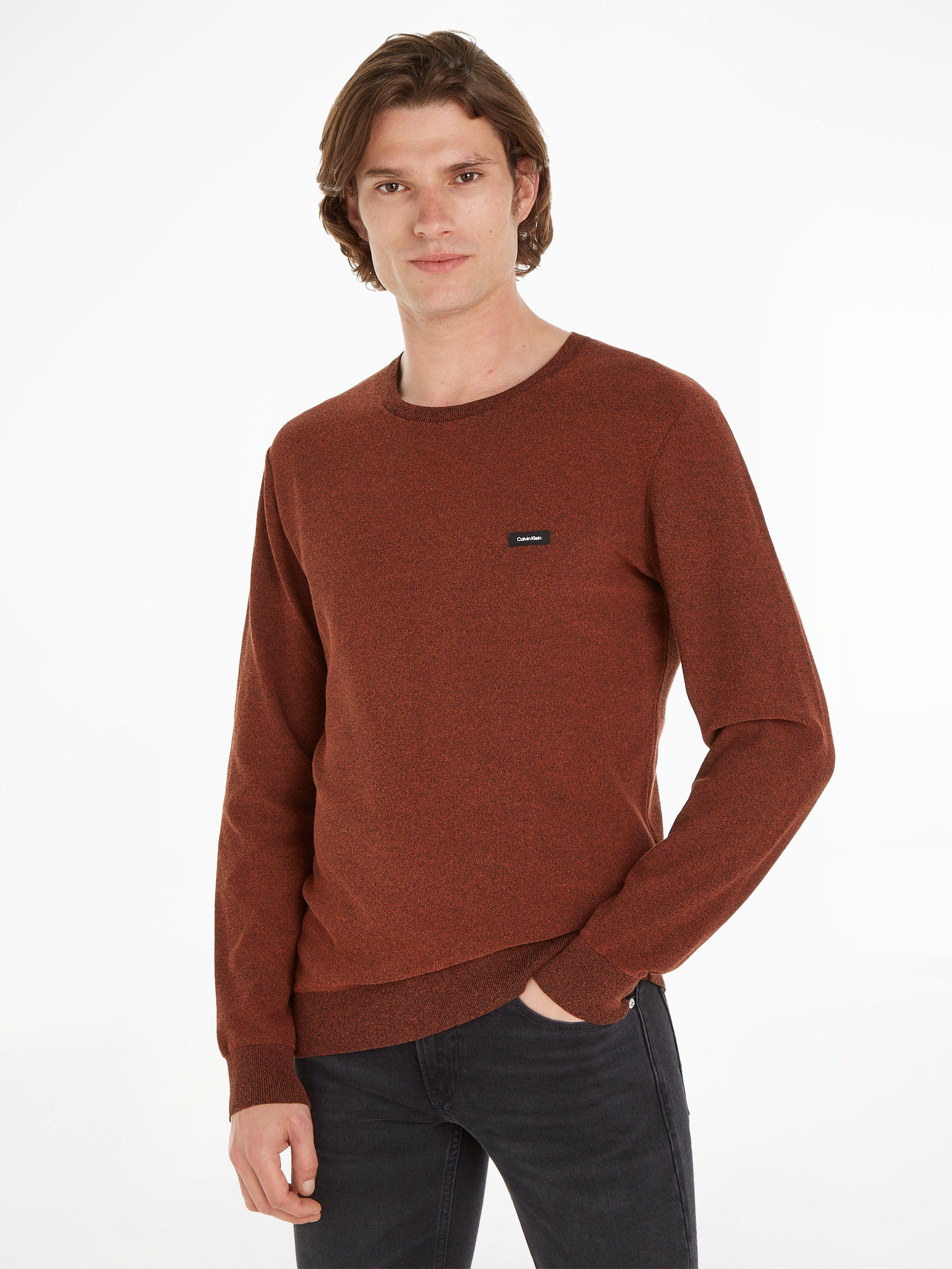 Calvin Klein Rundhalspullover COTTON NYLON MOULINE SWEATER